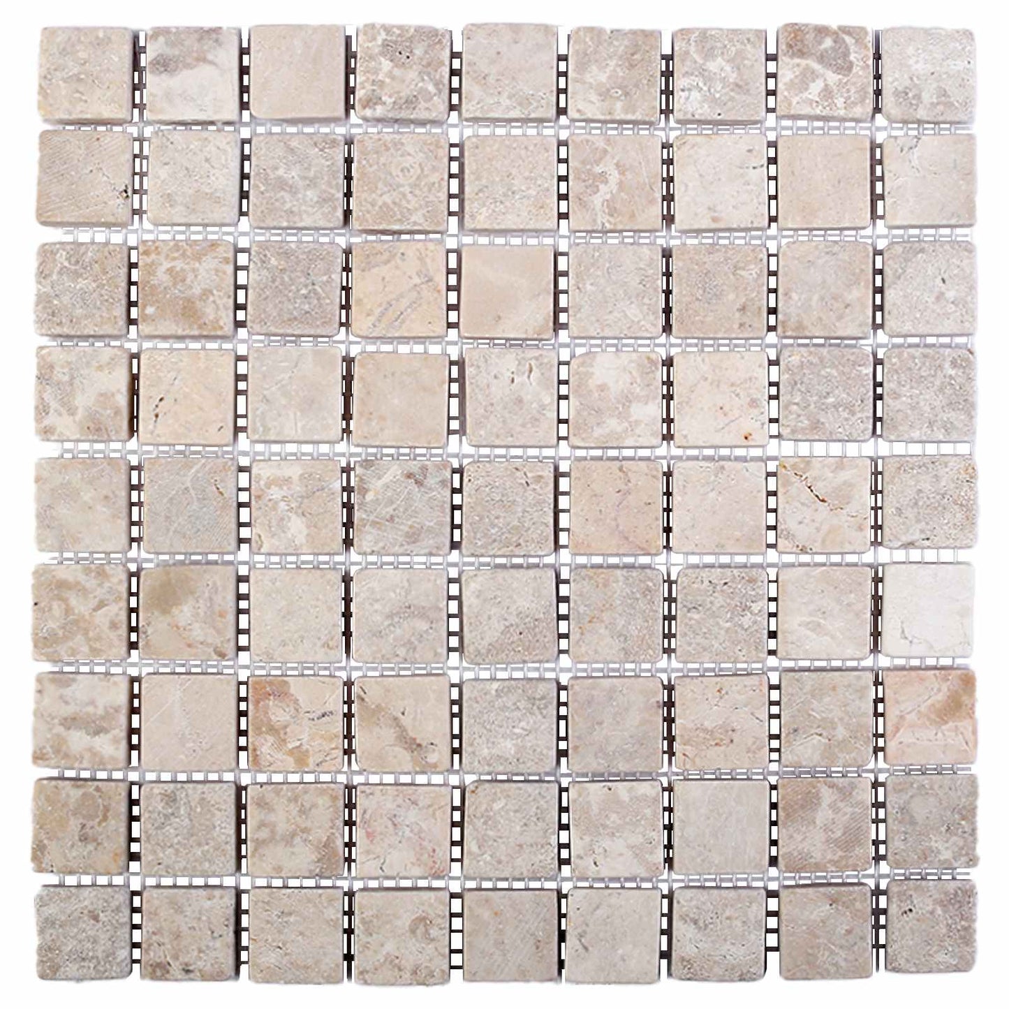 vidaXL Πλακίδια Μωσαϊκού Κρεμ 30 x 30 cm Μάρμαρο
