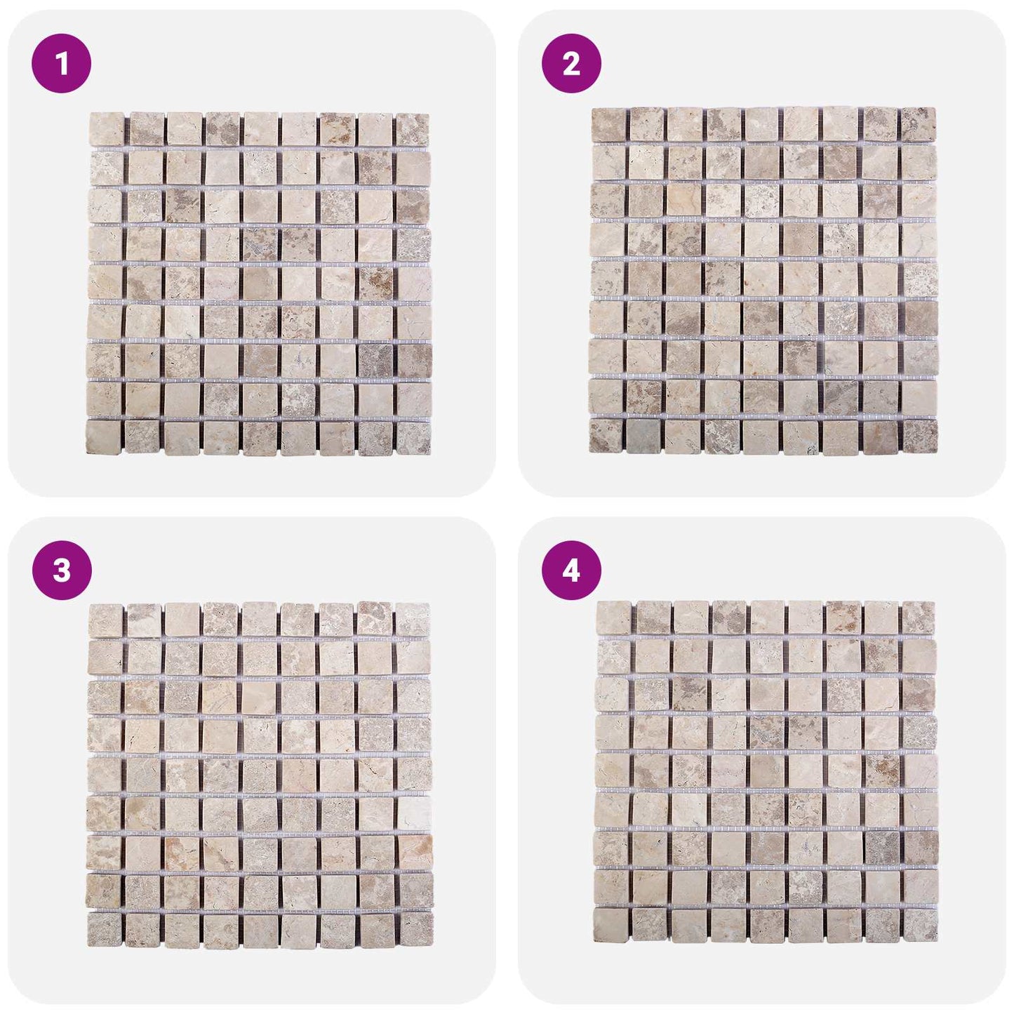 vidaXL Πλακίδια Μωσαϊκού Κρεμ 30 x 30 cm Μάρμαρο