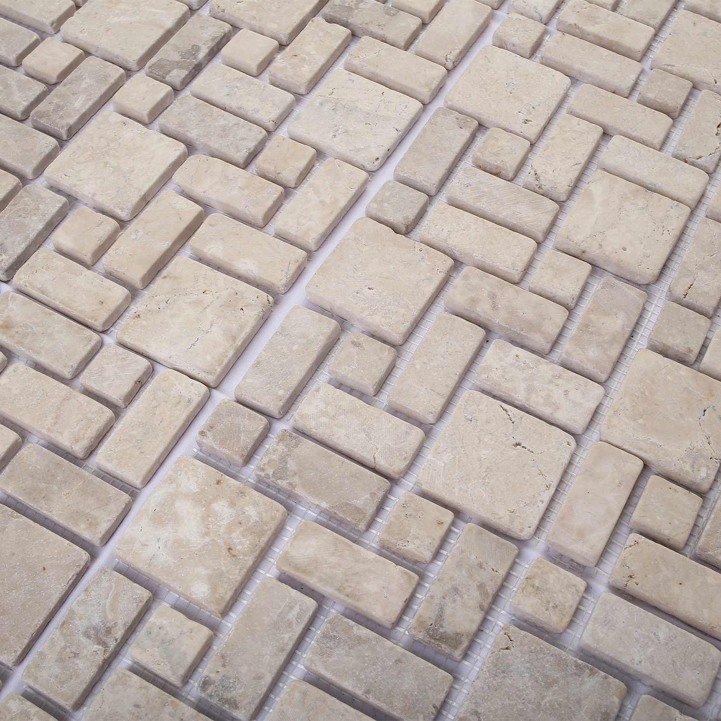 vidaXL Πλακίδια Μωσαϊκού Κρεμ 30 x 30 cm Μάρμαρο