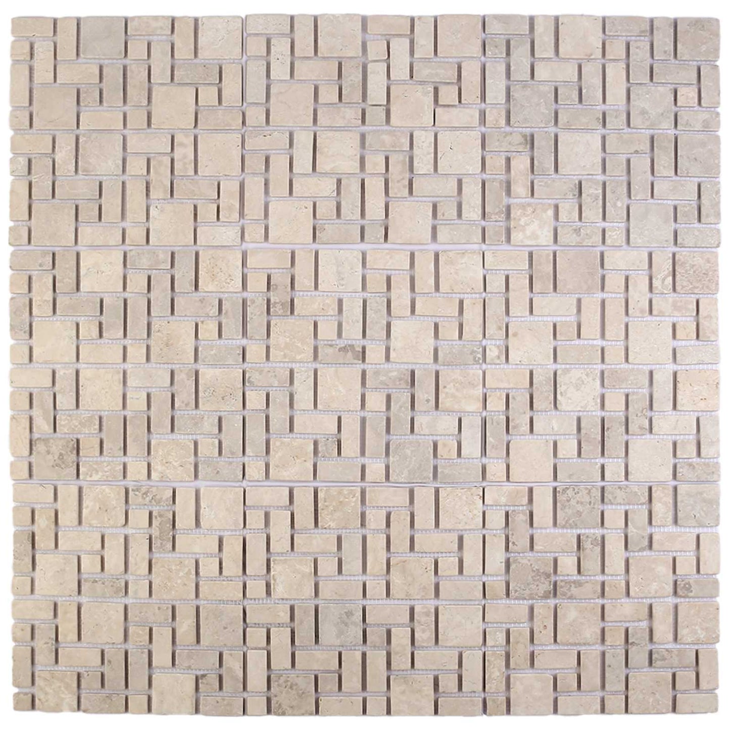 vidaXL Πλακίδια Μωσαϊκού Κρεμ 30 x 30 cm Μάρμαρο