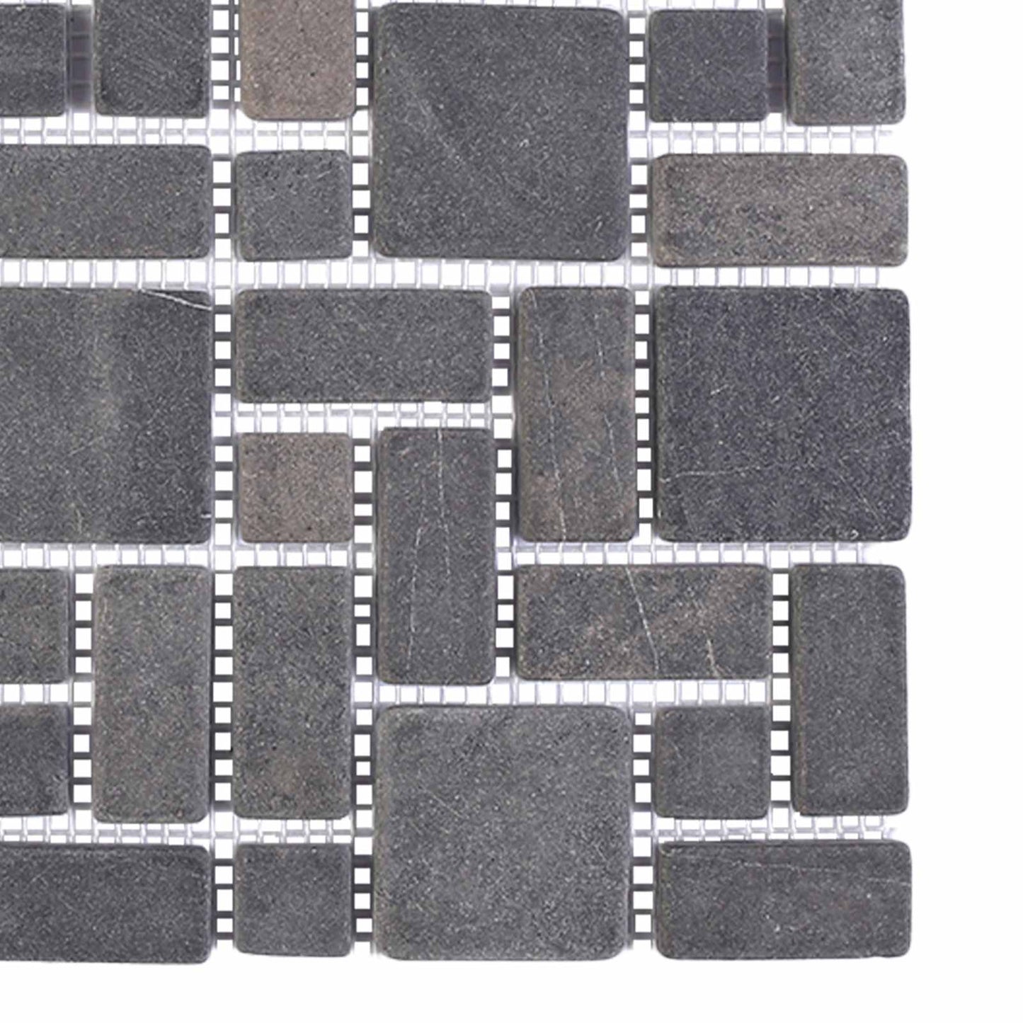vidaXL Πλακίδια Μωσαϊκού Γκρι 30 x 30 cm Μάρμαρο