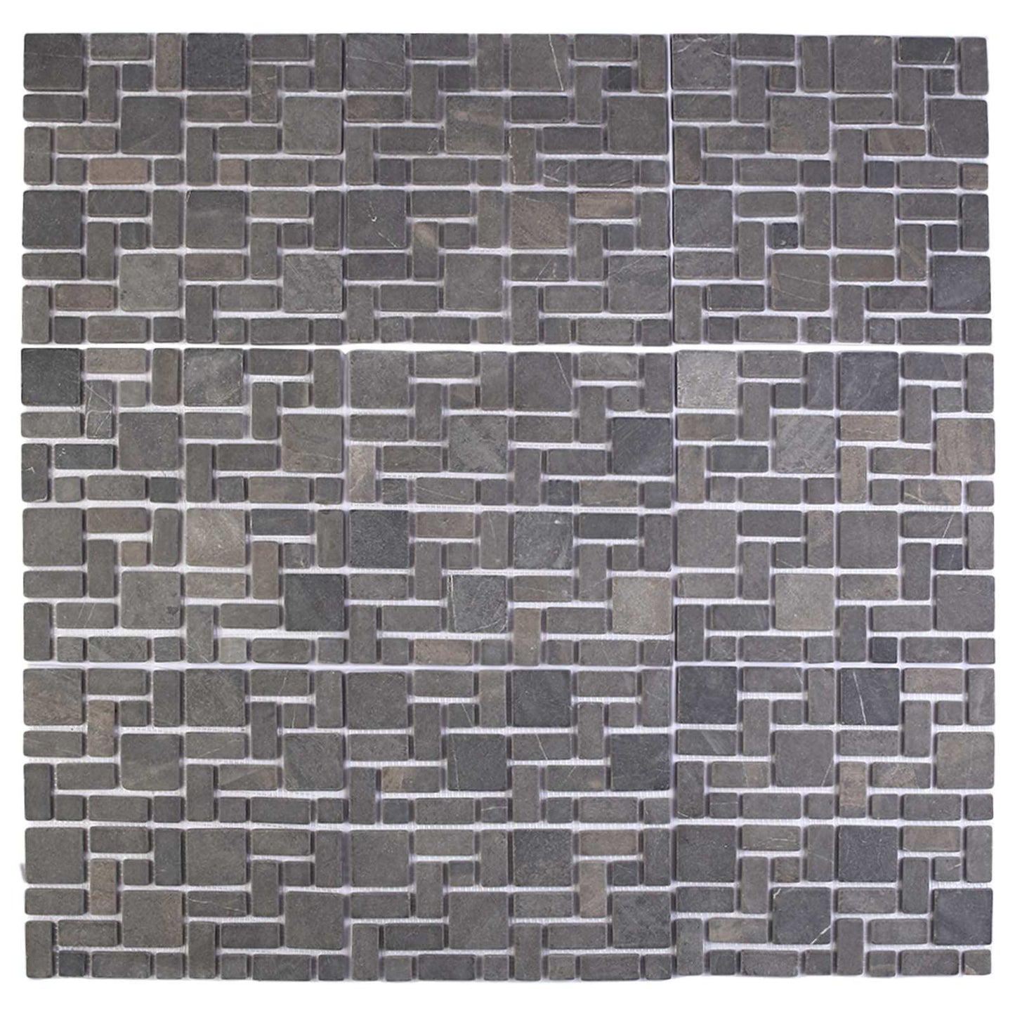 vidaXL Πλακίδια Μωσαϊκού Γκρι 30 x 30 cm Μάρμαρο