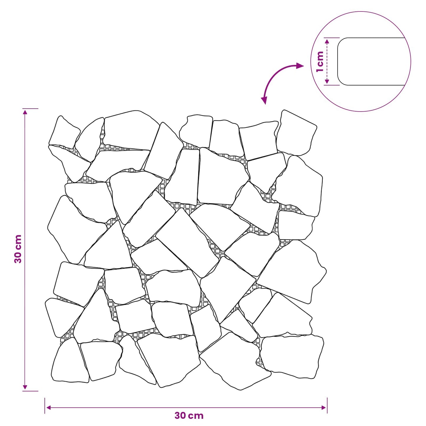 vidaXL Πλακίδια Μωσαϊκού Κρεμ 30 x 30 cm Μάρμαρο