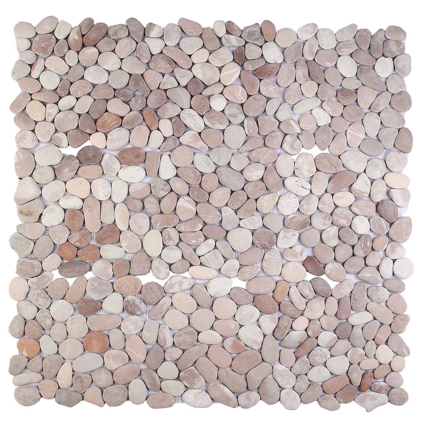 vidaXL Πέτρες Pebble Μπεζ και Ανοιχτό Ροζ 30 x 30 cm Πέτρες Ποταμού