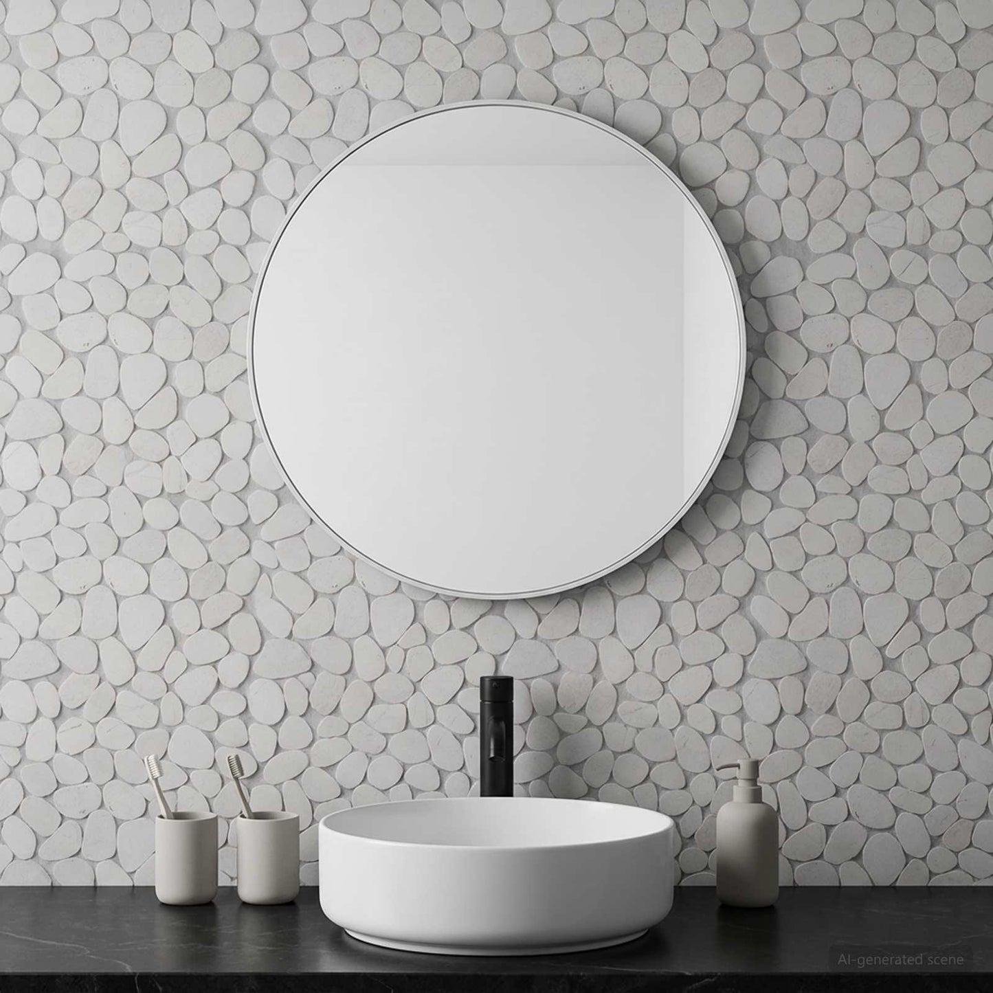 vidaXL Πέτρες Pebble Λευκό 30 x 30 cm Πέτρες Ποταμού