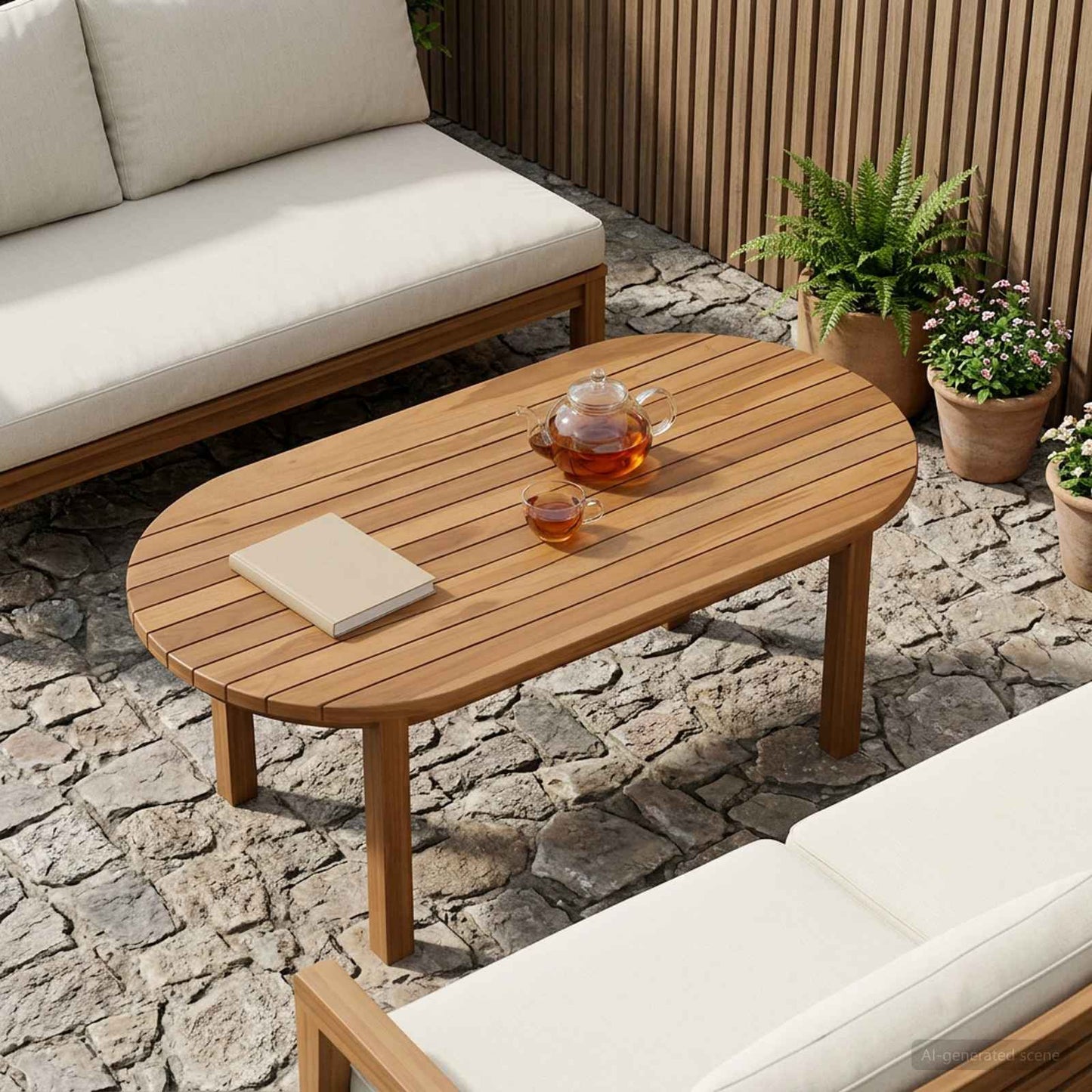 vidaXL Καπάκι τραπεζιού 90 x 45 x 3,5 εκ. Ωοειδής Στερεό Ξύλο Τίκ