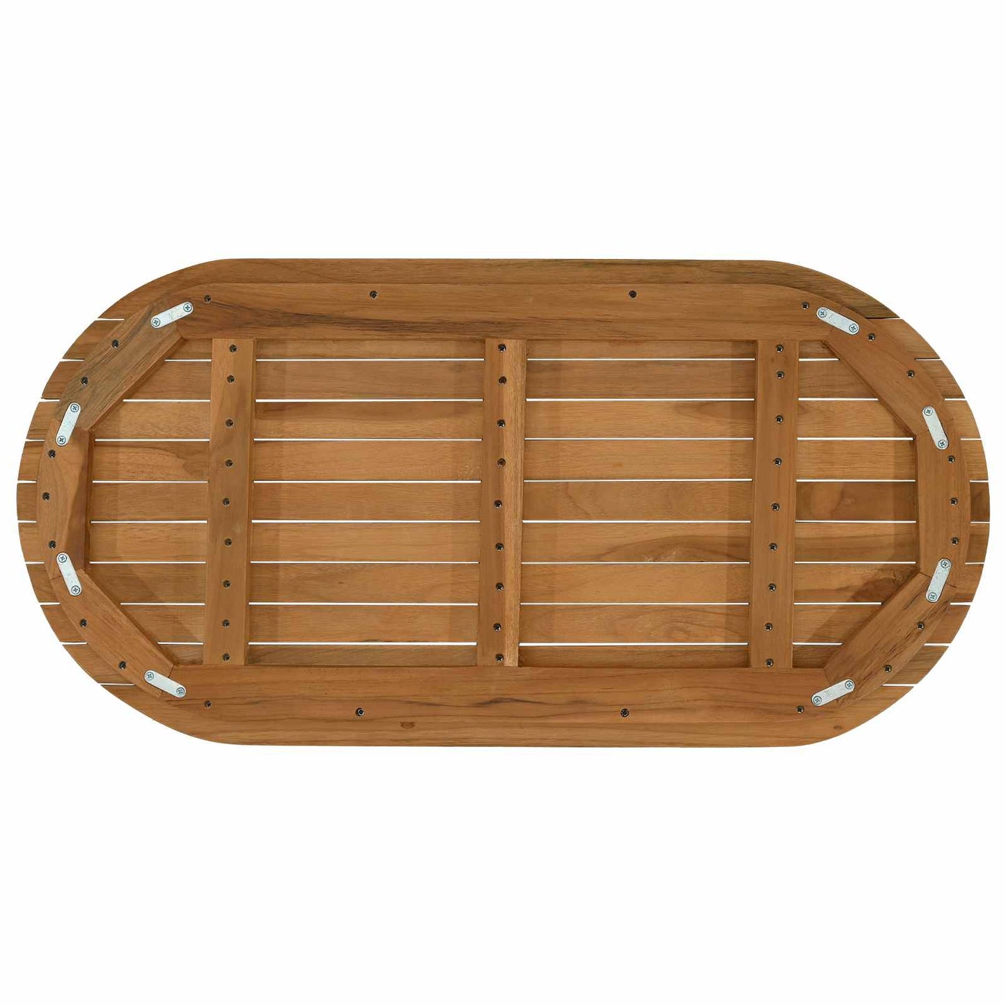 vidaXL Καπάκι τραπεζιού 90 x 45 x 3,5 εκ. Ωοειδής Στερεό Ξύλο Τίκ