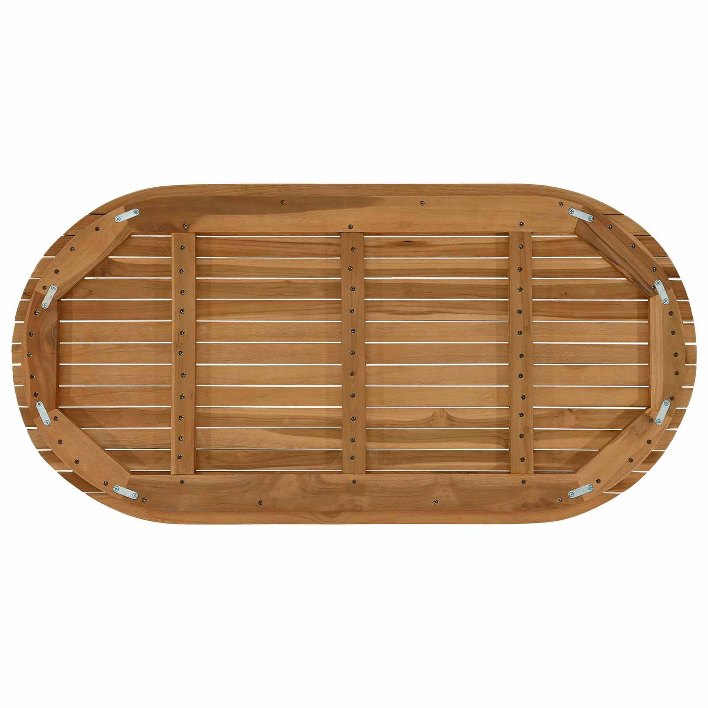 vidaXL Καπάκι τραπεζιού 110 x 55 x 3,5 εκ. Ωοειδής Στερεό Ξύλο Τίκ