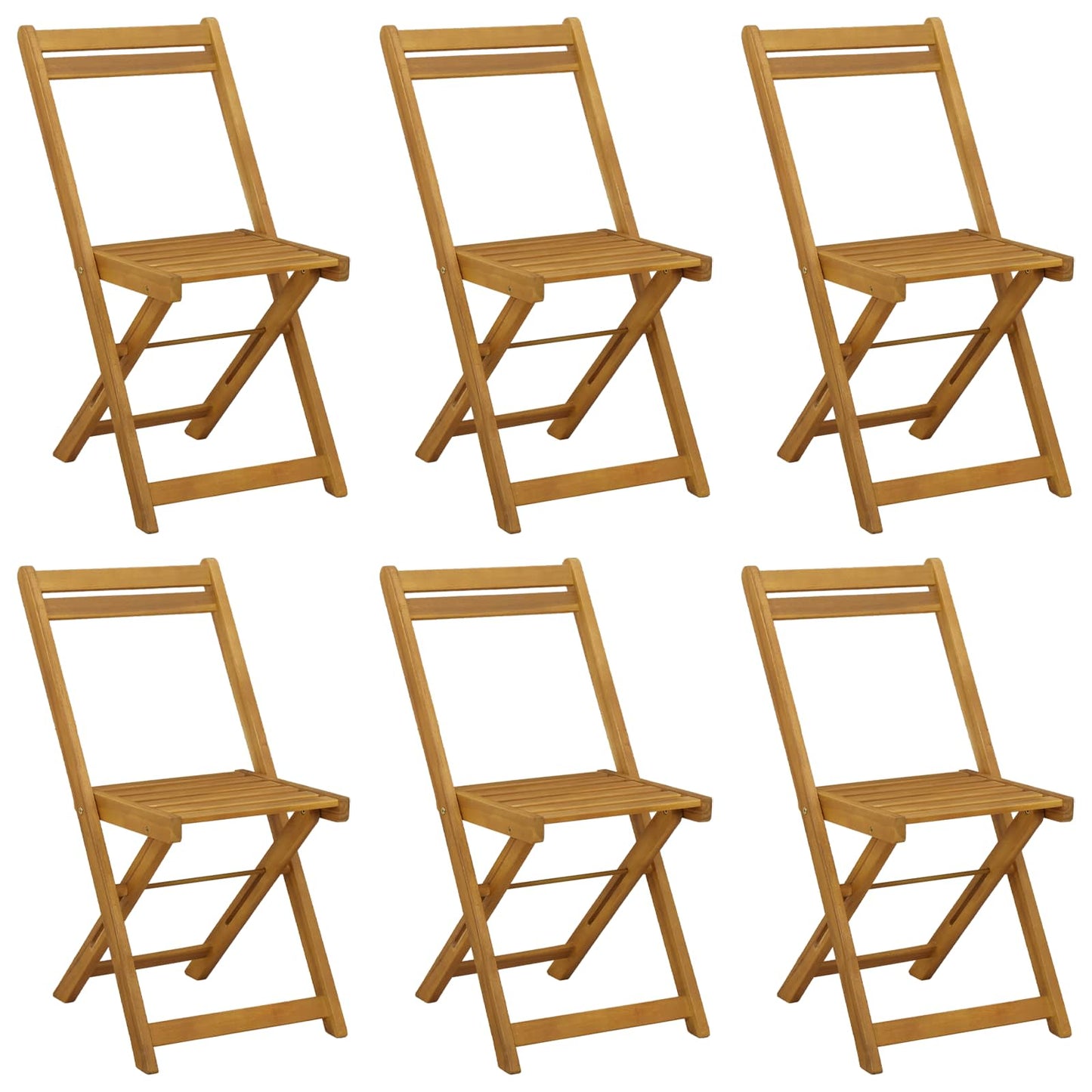 vidaXL Φορητές καρέκλες κήπου 6 pcs Φυσικό 40 x 53 x 80 εκ