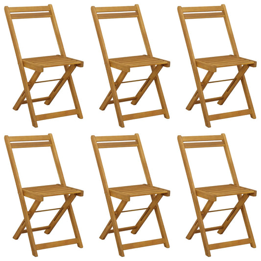 vidaXL Φορητές καρέκλες κήπου 6 pcs Φυσικό 40 x 53 x 80 εκ