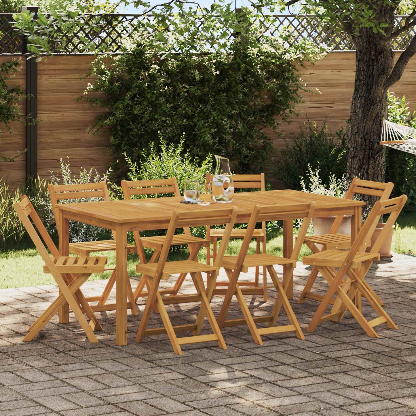 vidaXL Καρέκλες εξωτερικής βεράντας 8 pcs Φυσικό 40 x 53 x 80 εκ
