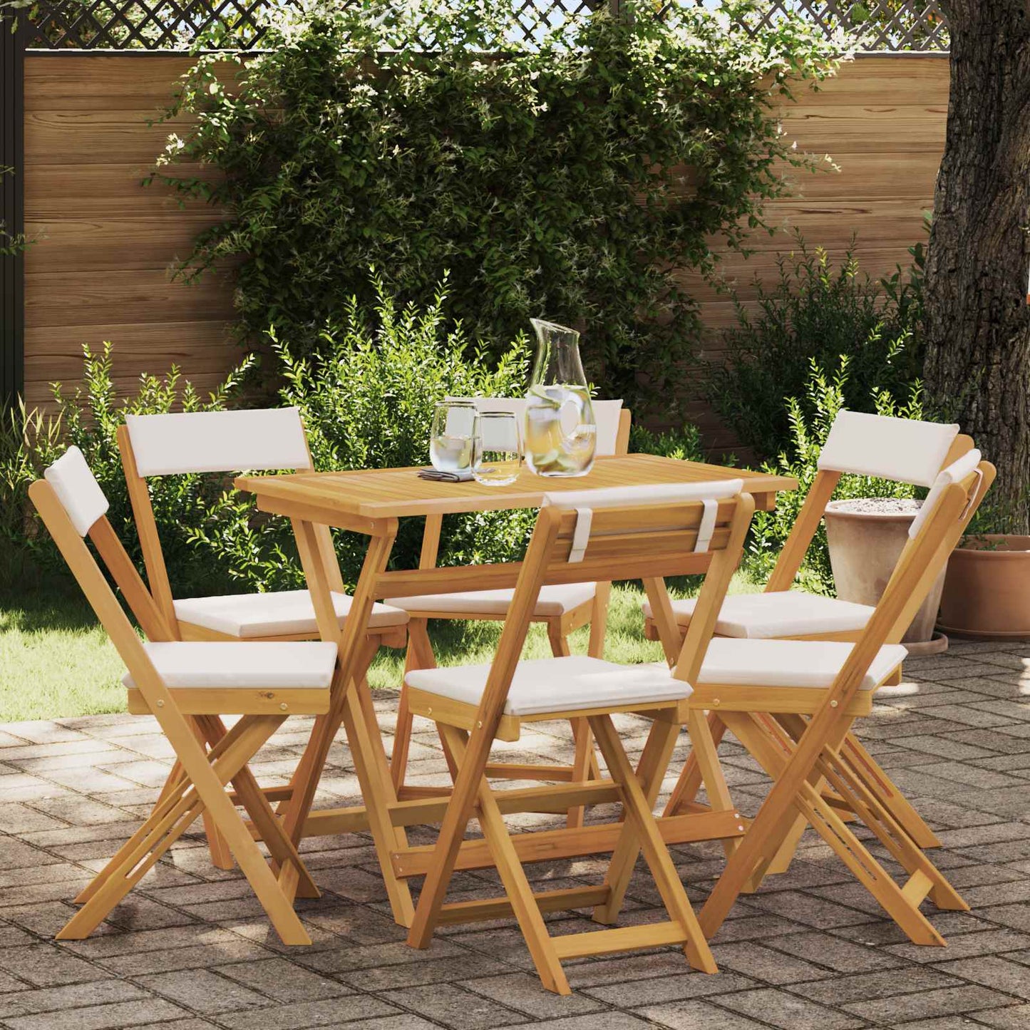 vidaXL Καρέκλες εξωτερικής βεράντας 6 pcs Λευκό κρεμ 40 x 53 x 80 εκ