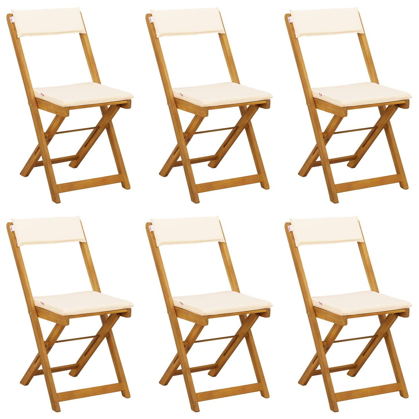 vidaXL Καρέκλες εξωτερικής βεράντας 6 pcs Λευκό κρεμ 40 x 53 x 80 εκ