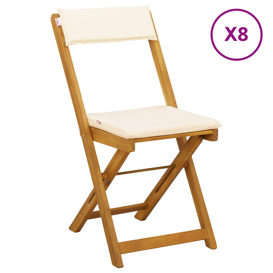 vidaXL Καρέκλες εξωτερικής βεράντας 8 pcs Λευκό κρεμ 40 x 53 x 80 εκ