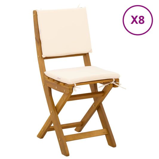 vidaXL Καρέκλες εξωτερικής βεράντας 8 pcs Λευκό κρεμ 38 x 46 x 85 εκ.