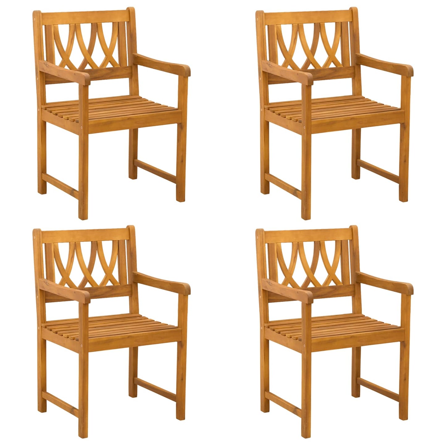 vidaXL Εξωτερικός πάγκος 4 pcs Φυσικό 56 x 55,5 x 90 εκ.