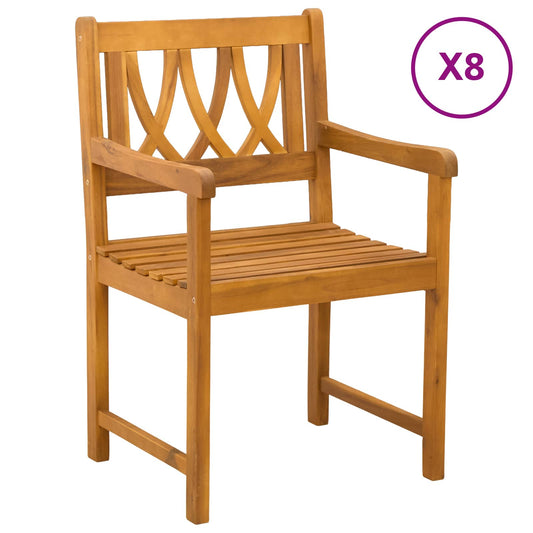 vidaXL Εξωτερικός πάγκος 8 pcs Φυσικό 56 x 55,5 x 90 εκ.