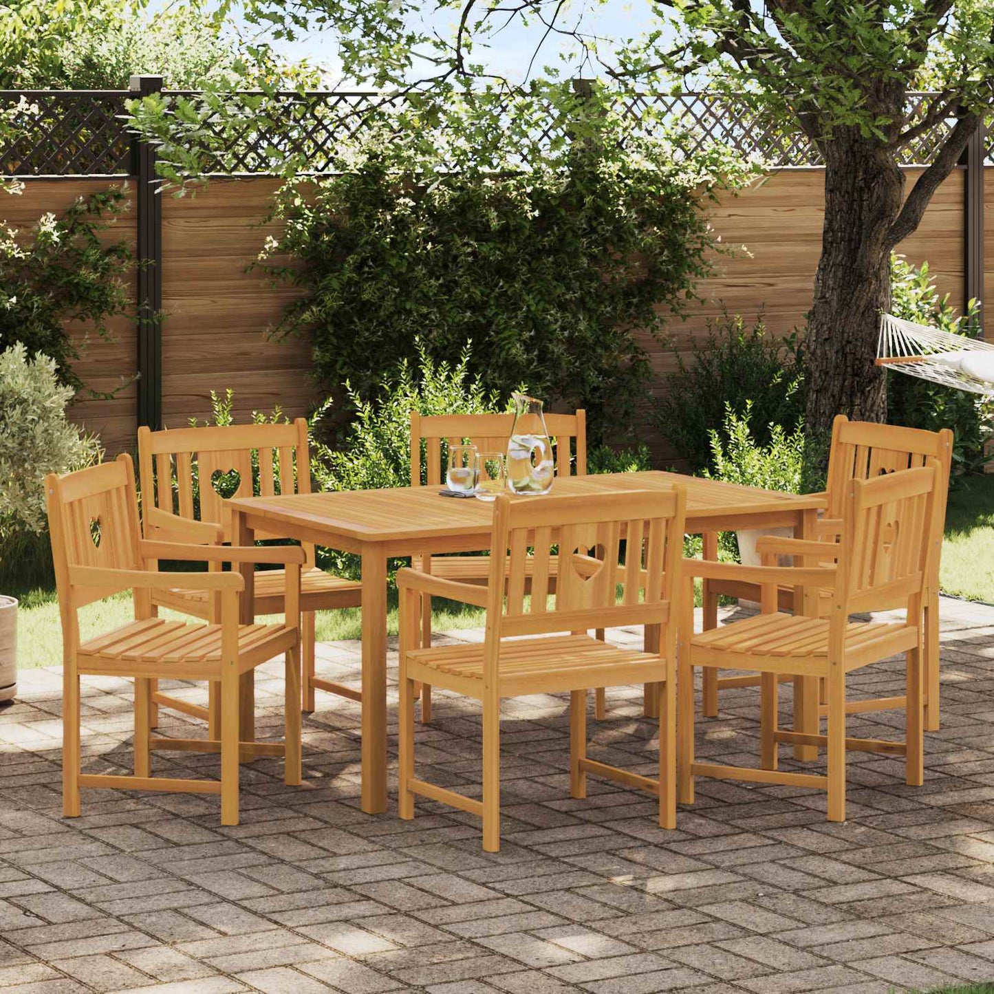vidaXL Εξωτερικός πάγκος 6 pcs Φυσικό 56 x 55,5 x 90 εκ.