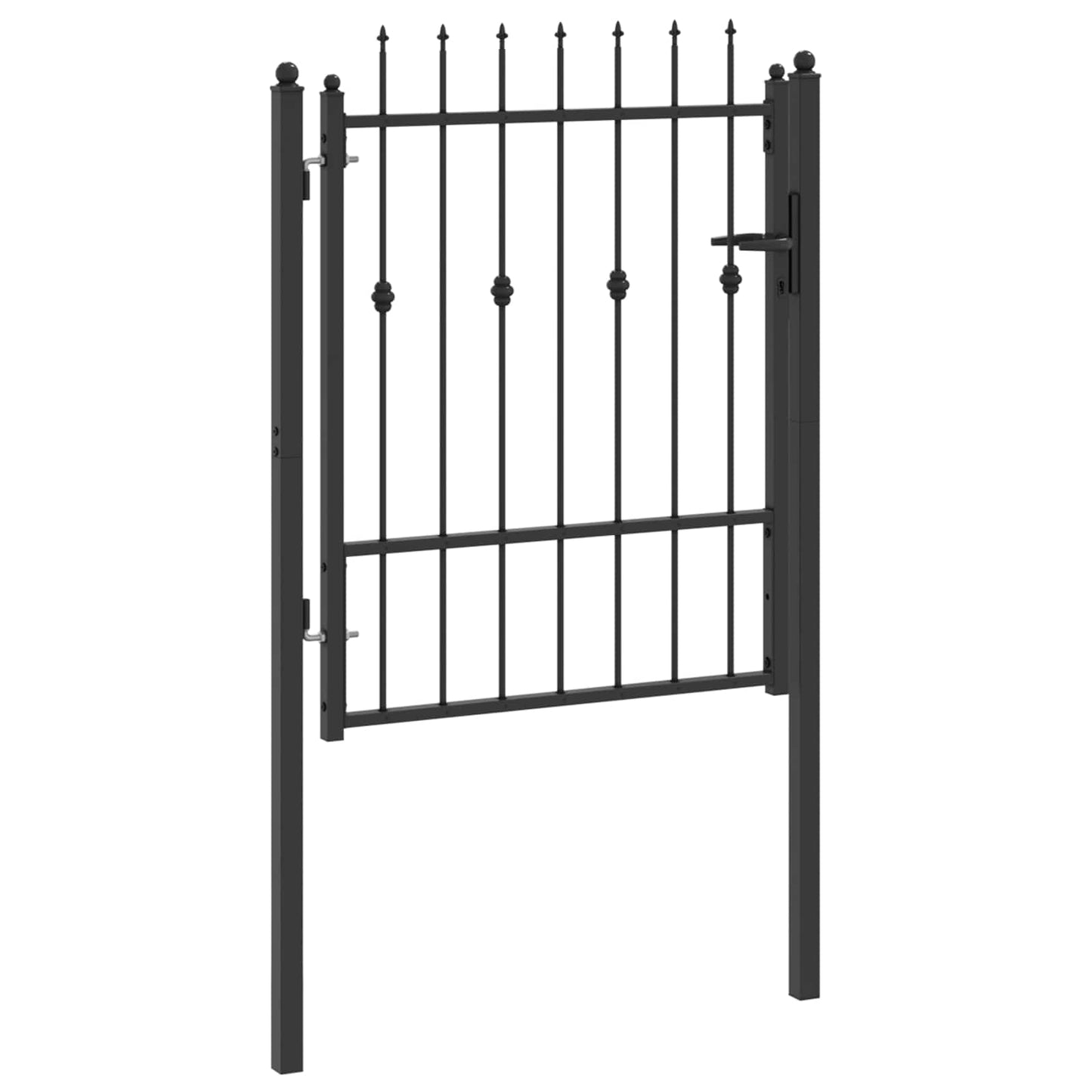 vidaXL Πύλη Φράχτη HORST 100 x 125 cm Μέταλλο Μαύρο Κλειδώσιμο
