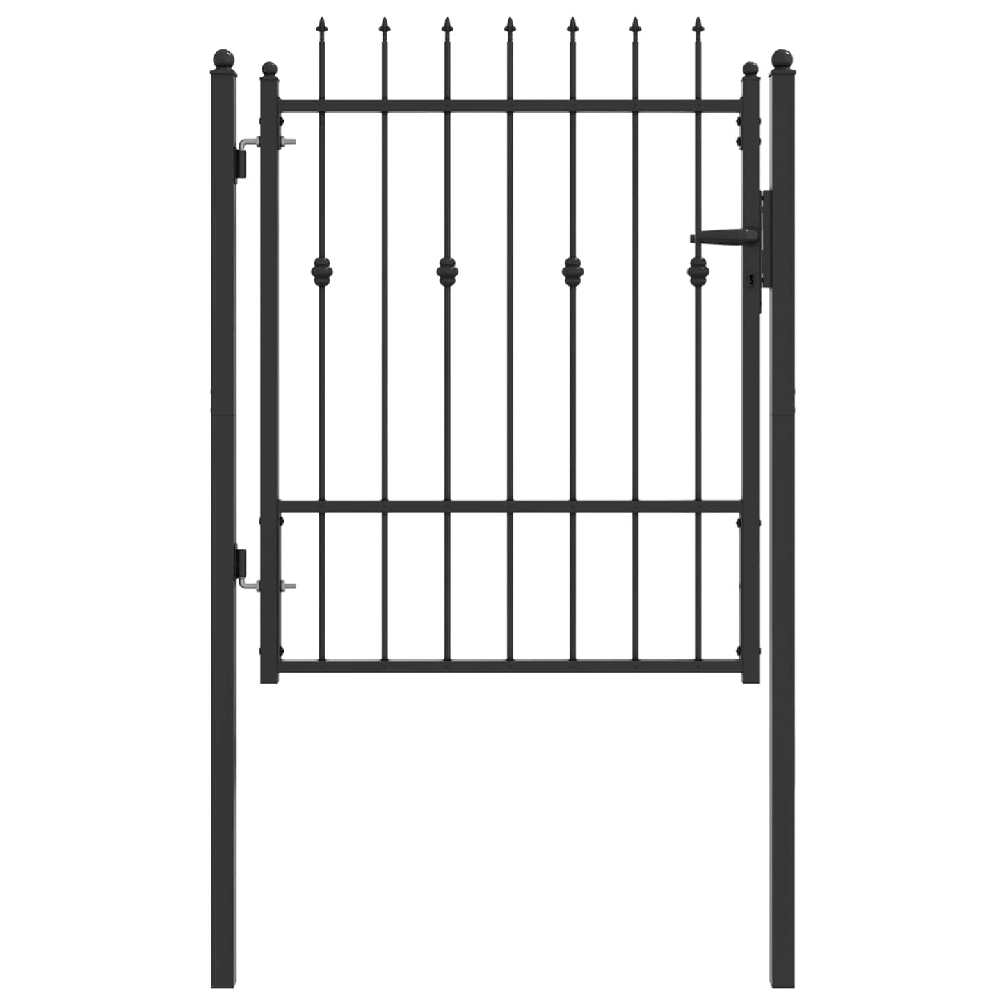 vidaXL Πύλη Φράχτη HORST 100 x 125 cm Μέταλλο Μαύρο Κλειδώσιμο