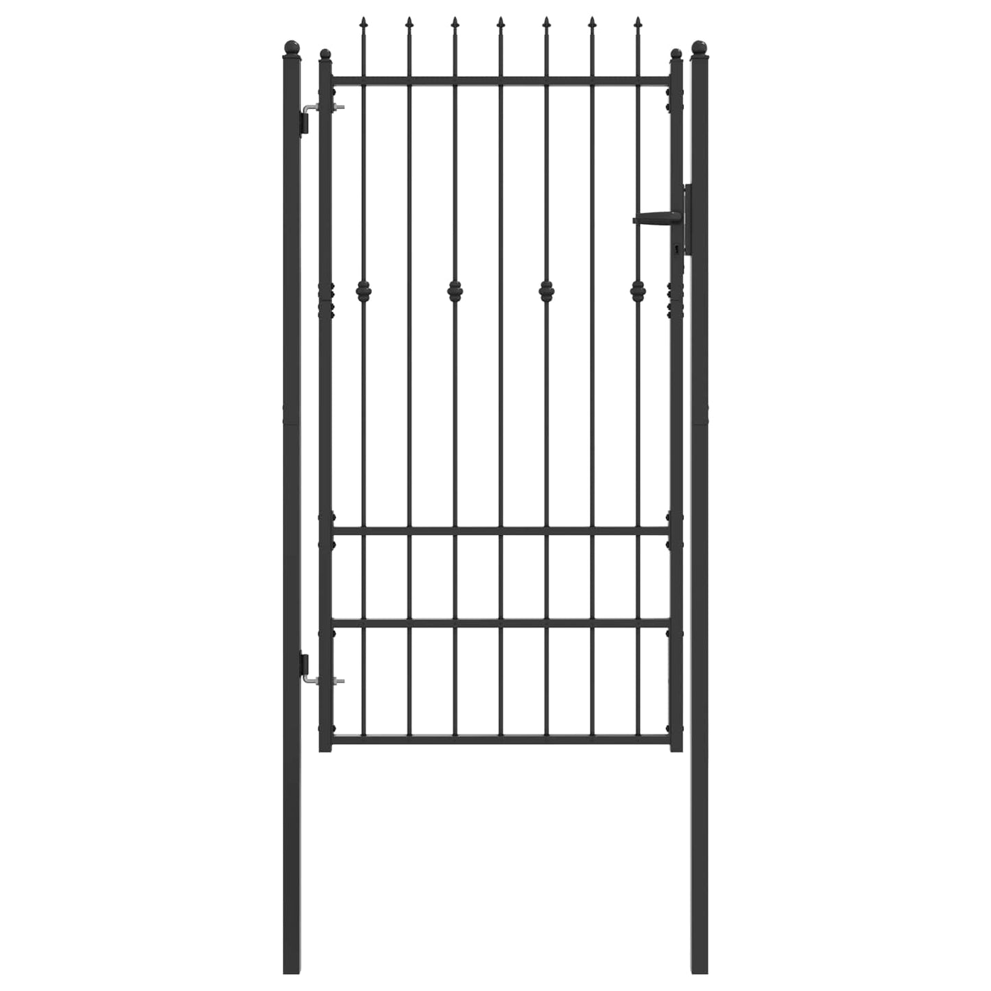 vidaXL Πύλη Φράχτη HORST 100 x 175 cm Μέταλλο Μαύρο Κλειδώσιμο