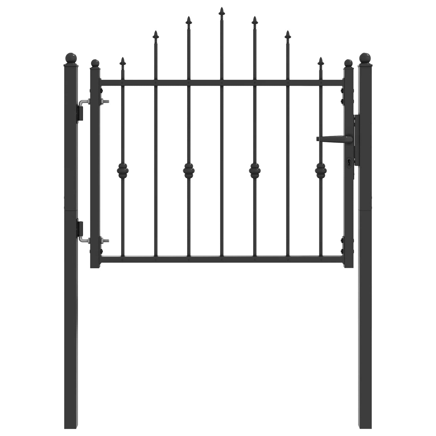 vidaXL Πύλη Φράχτη HORST 100 x 75 cm Μέταλλο Μαύρο Κλειδώσιμο