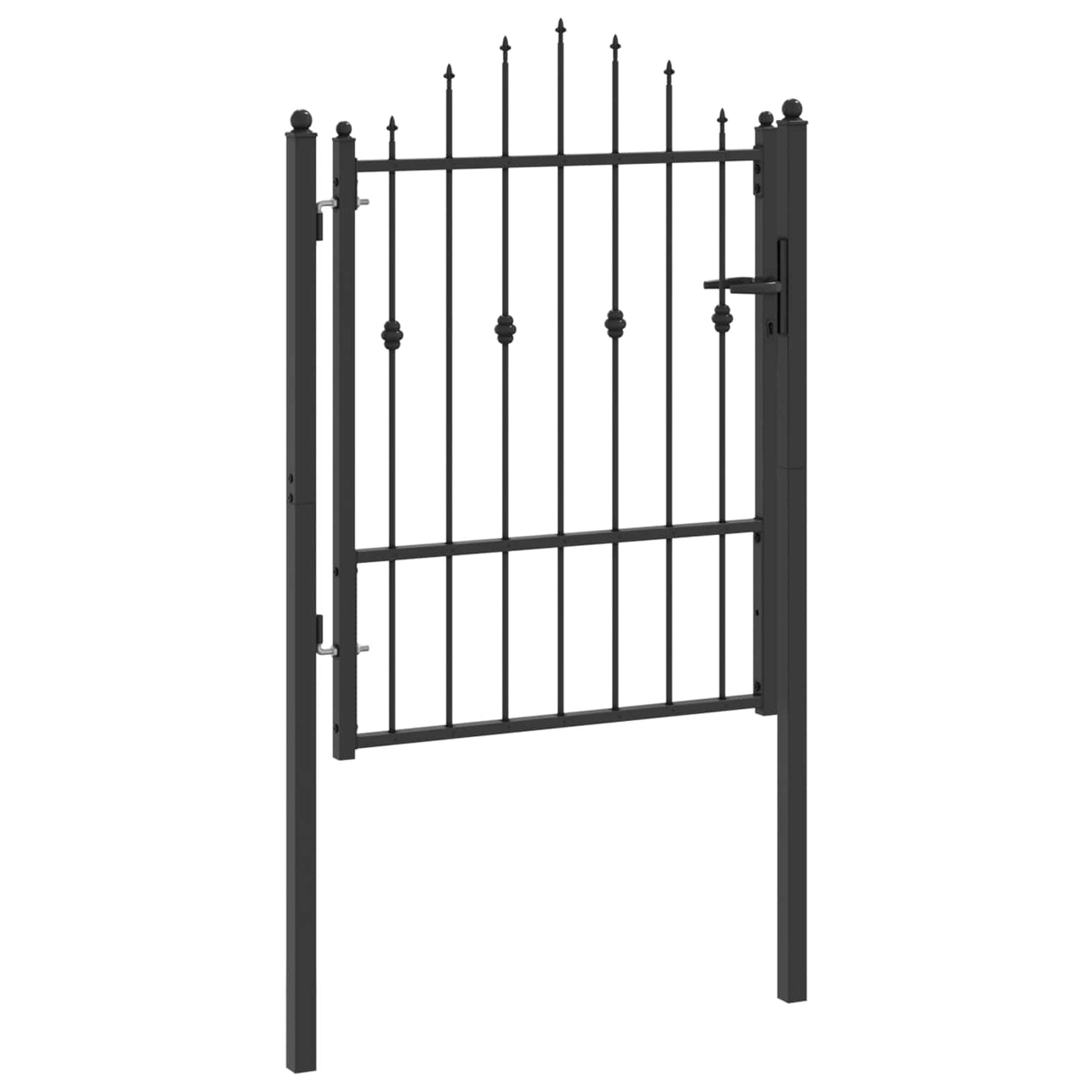 vidaXL Πύλη Φράχτη HORST 100 x 125 cm Μέταλλο Μαύρο Κλειδώσιμο