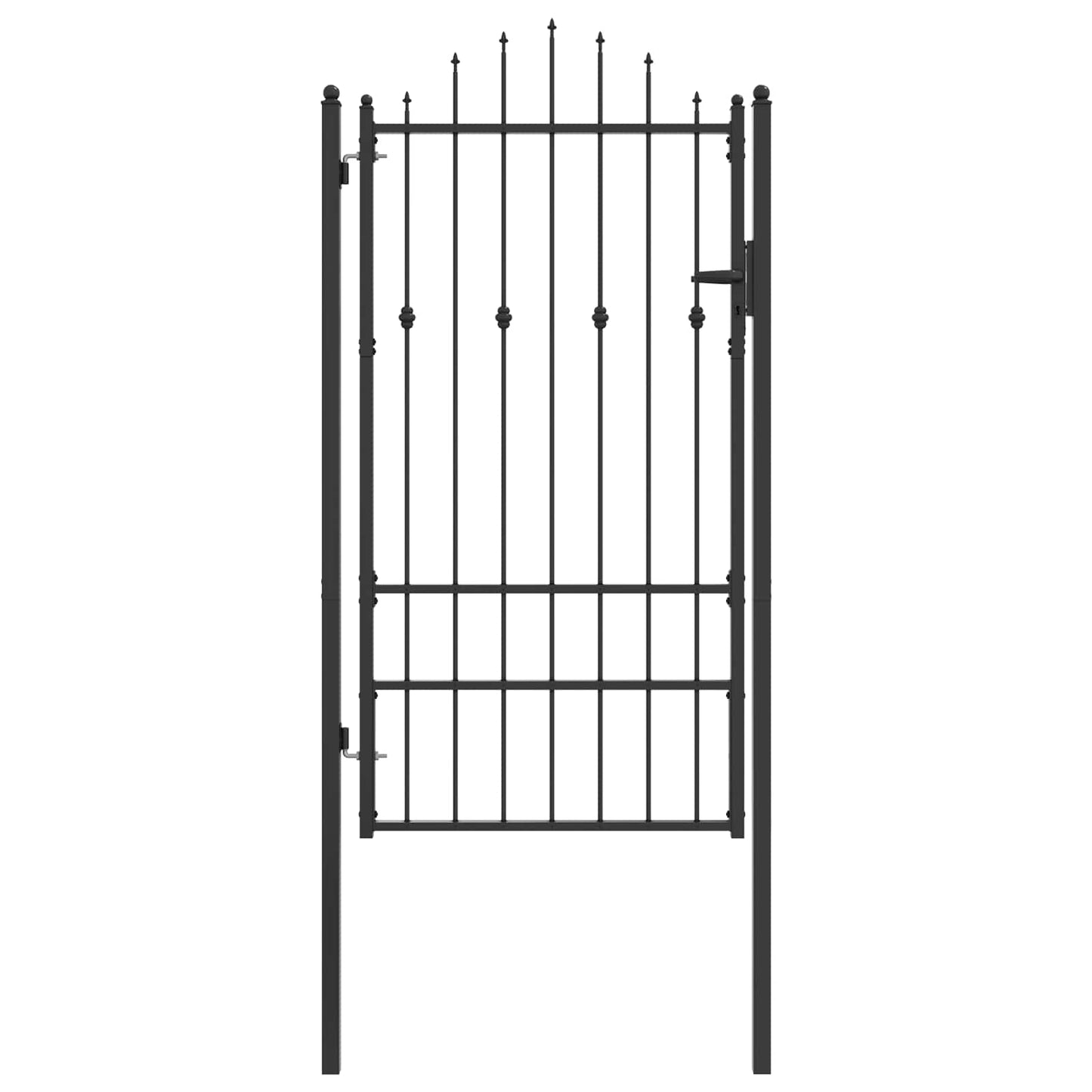 vidaXL Πύλη Φράχτη HORST 100 x 175 cm Μέταλλο Μαύρο Κλειδώσιμο