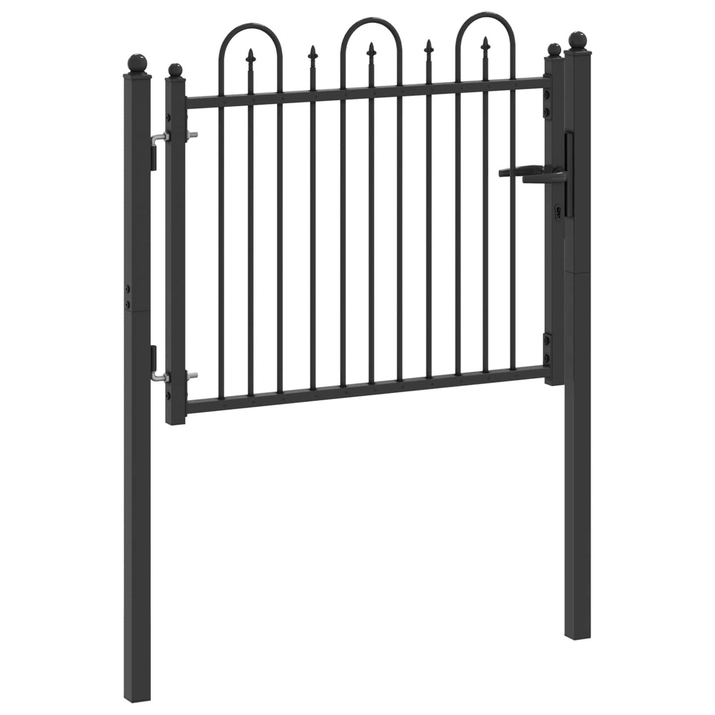 vidaXL Πύλη Φράχτη HORST 100 x 75 cm Μέταλλο Μαύρο Κλειδώσιμο