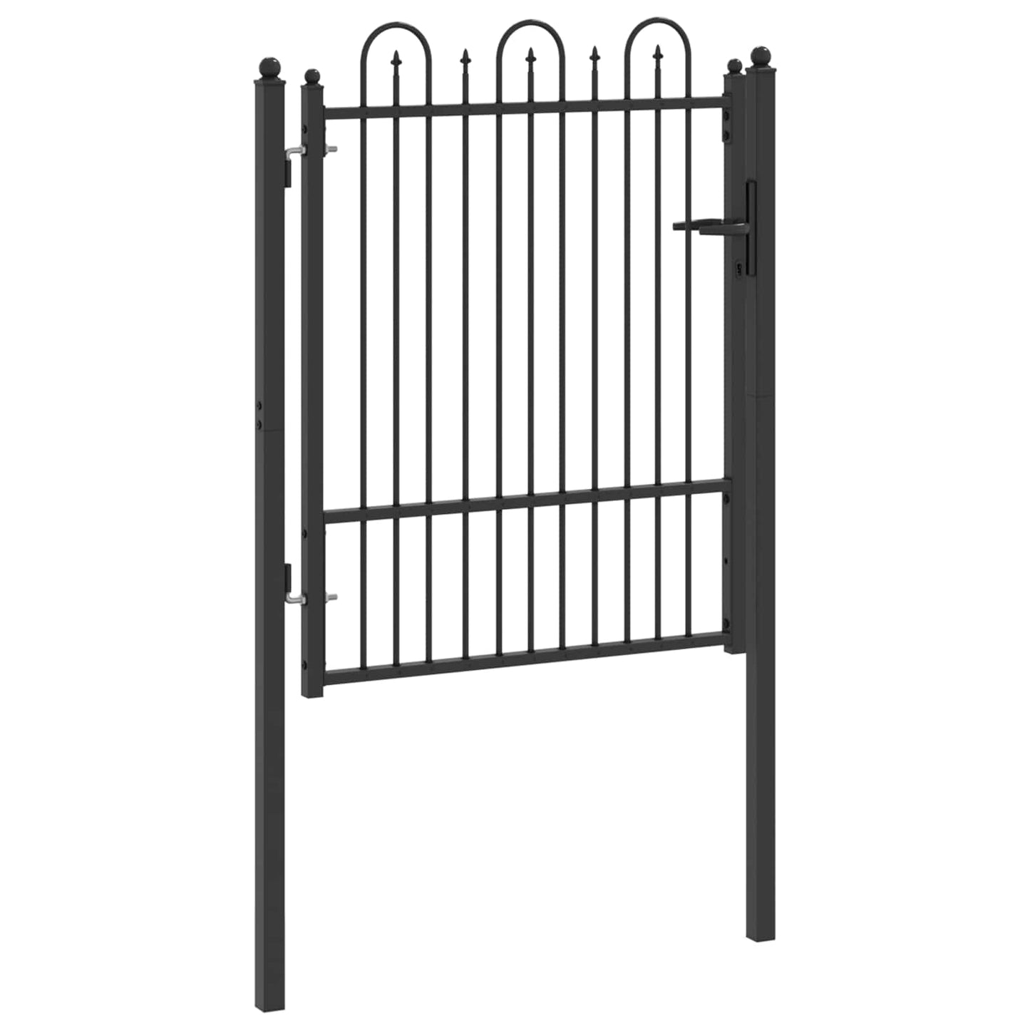 vidaXL Πύλη Φράχτη HORST 100 x 125 cm Μέταλλο Μαύρο Κλειδώσιμο
