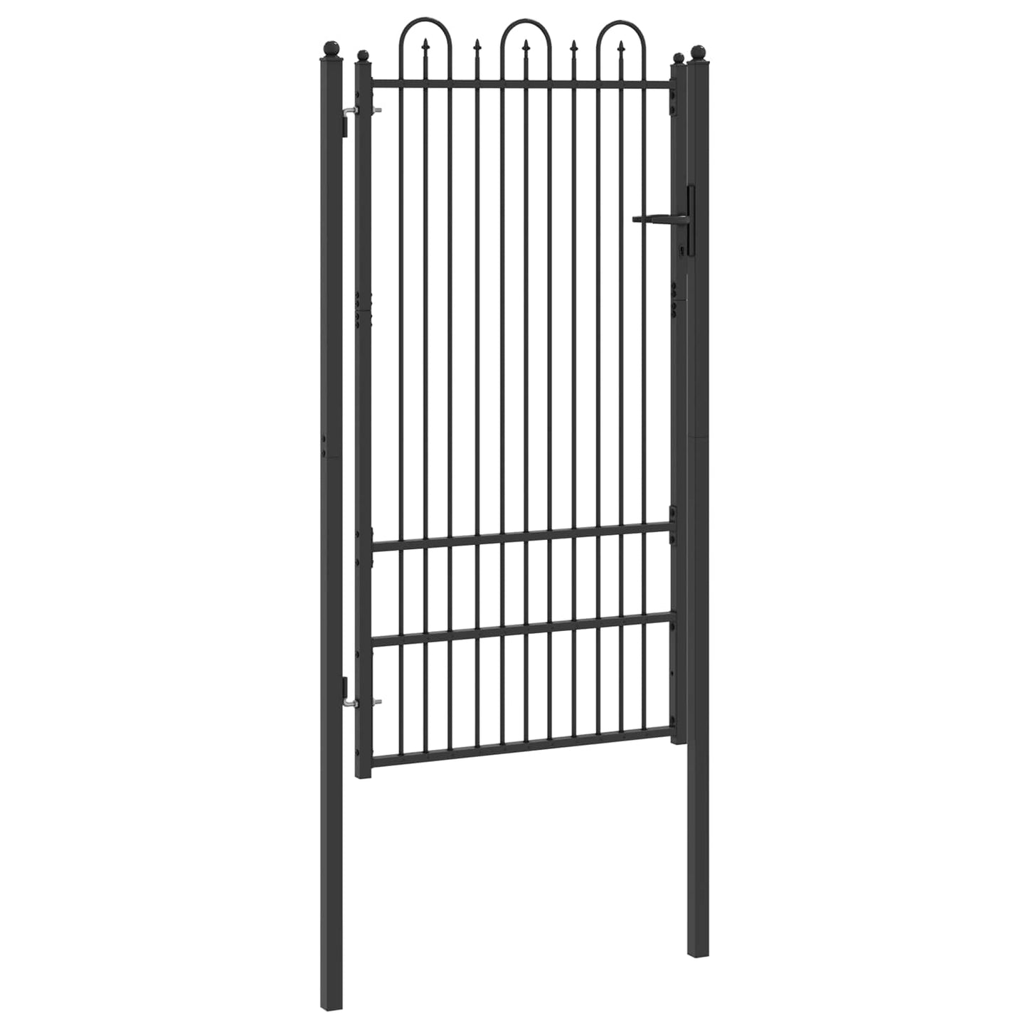 vidaXL Πύλη Φράχτη HORST 100 x 175 cm Ατσάλι Μαύρο Κλειδώσιμο
