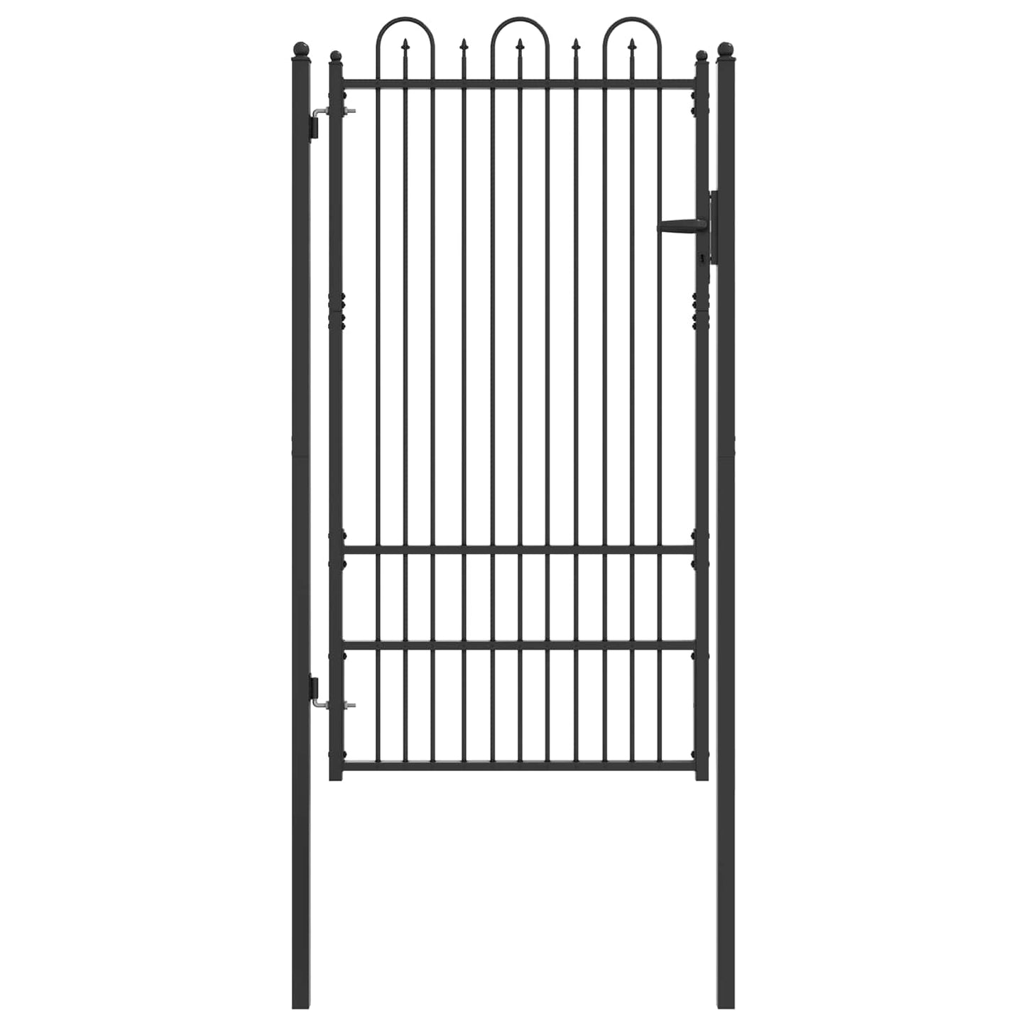 vidaXL Πύλη Φράχτη HORST 100 x 175 cm Ατσάλι Μαύρο Κλειδώσιμο