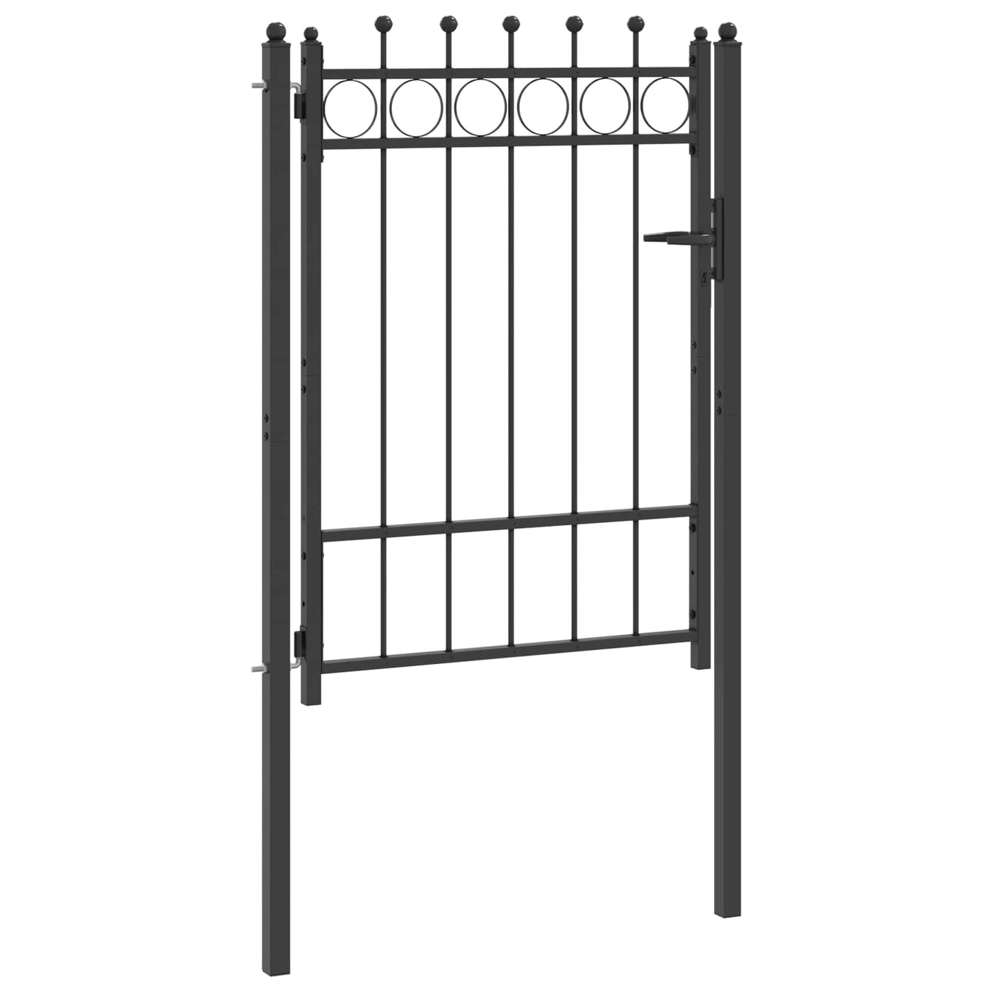 vidaXL Πύλη Φράχτη HORST 100 x 125 cm Μέταλλο Μαύρο Κλειδώσιμο