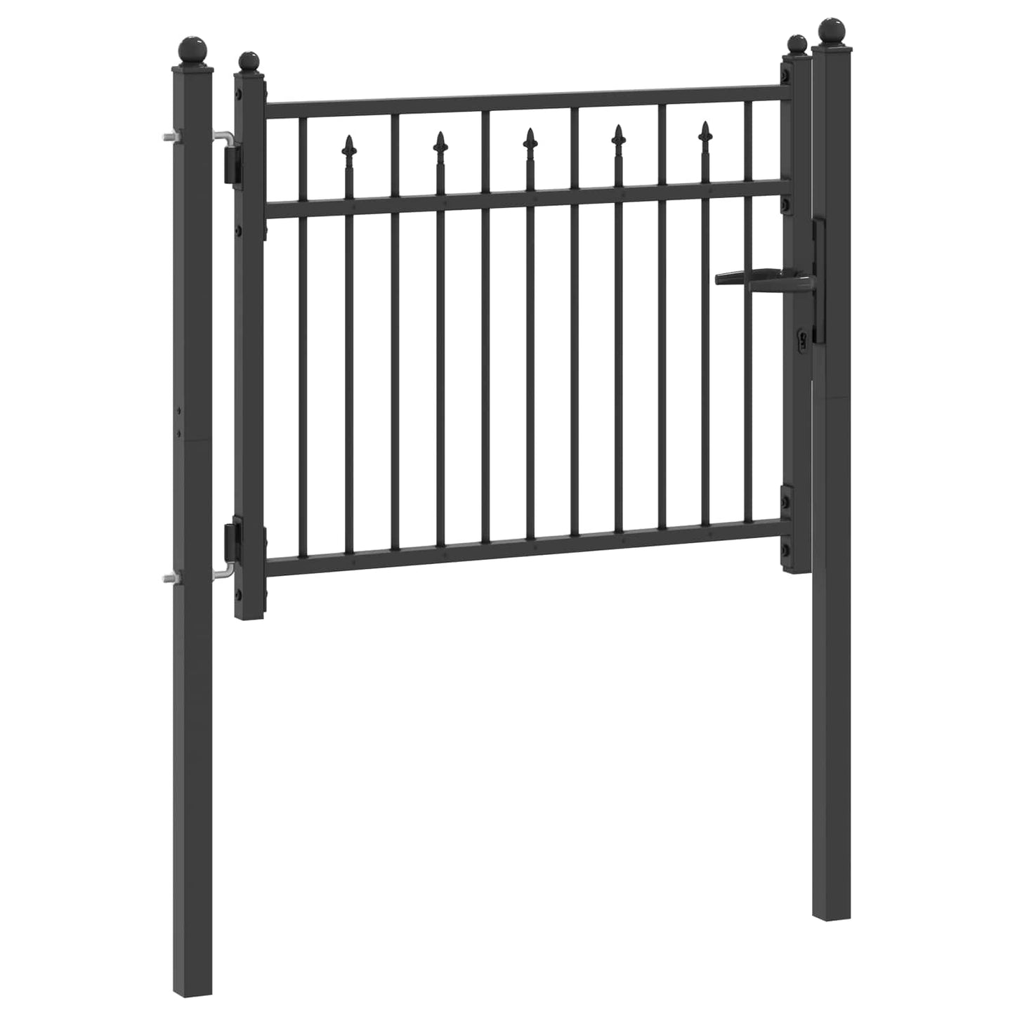 vidaXL Πύλη Φράχτη HORST 100 x 75 cm Μέταλλο Μαύρο Κλειδώσιμο