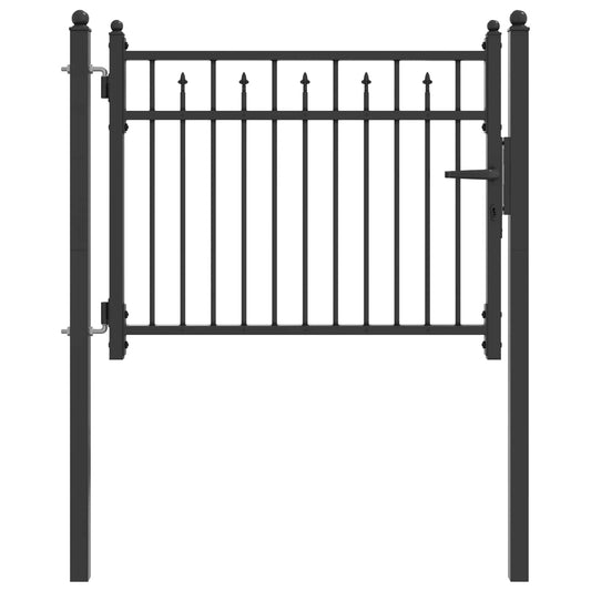 vidaXL Πύλη Φράχτη HORST 100 x 75 cm Μέταλλο Μαύρο Κλειδώσιμο