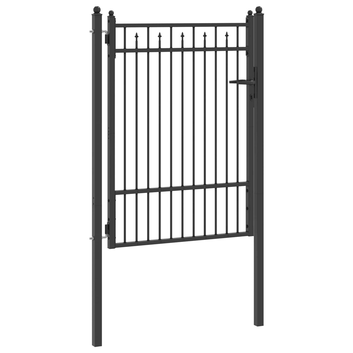 vidaXL Πύλη Φράχτη HORST 100 x 125 cm Μέταλλο Μαύρο Κλειδώσιμο