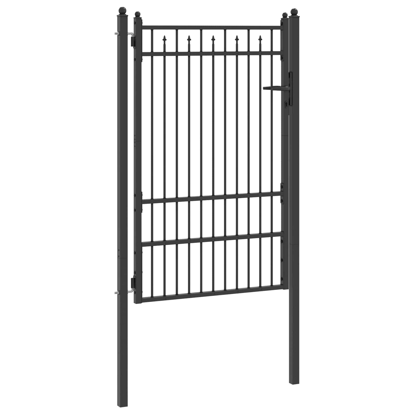 vidaXL Πύλη Φράχτη HORST 100 x 150 cm Μέταλλο Μαύρο Κλειδώσιμο