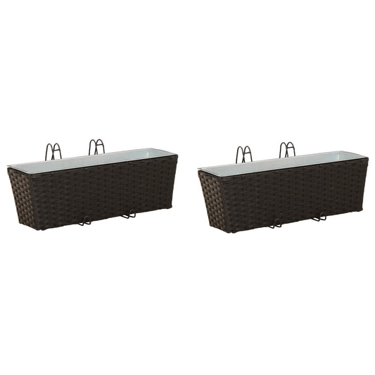 vidaXL Ραφήνα 2 pcs Μαύρο 50 x 17 x 17 εκ Μέταλλο