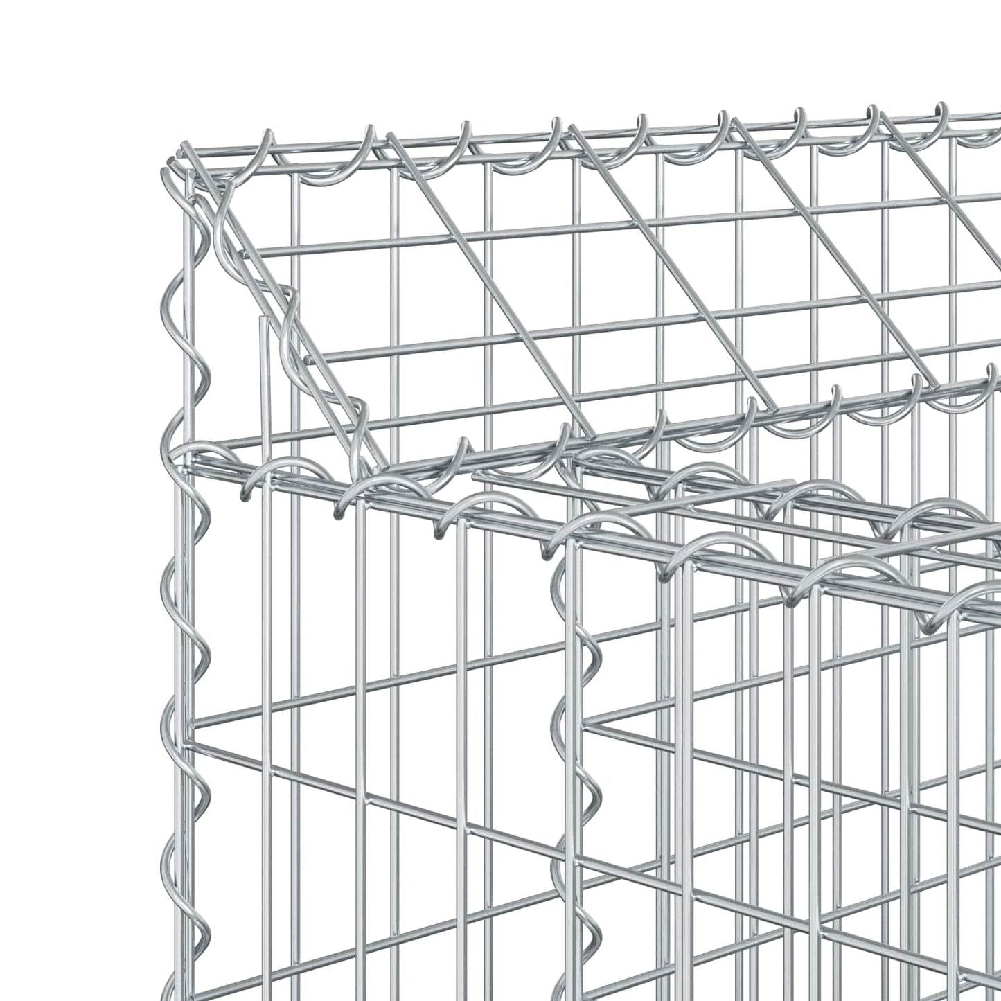 vidaXL Ανασηκωμένο κρεβάτι gabion Ασημί 100 x 50 x 60 εκ