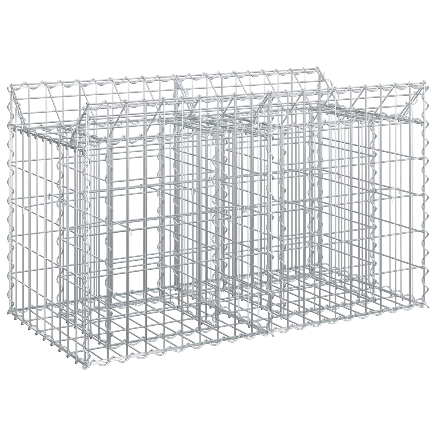 vidaXL Ανασηκωμένο κρεβάτι gabion Ασημί 100 x 50 x 60 εκ