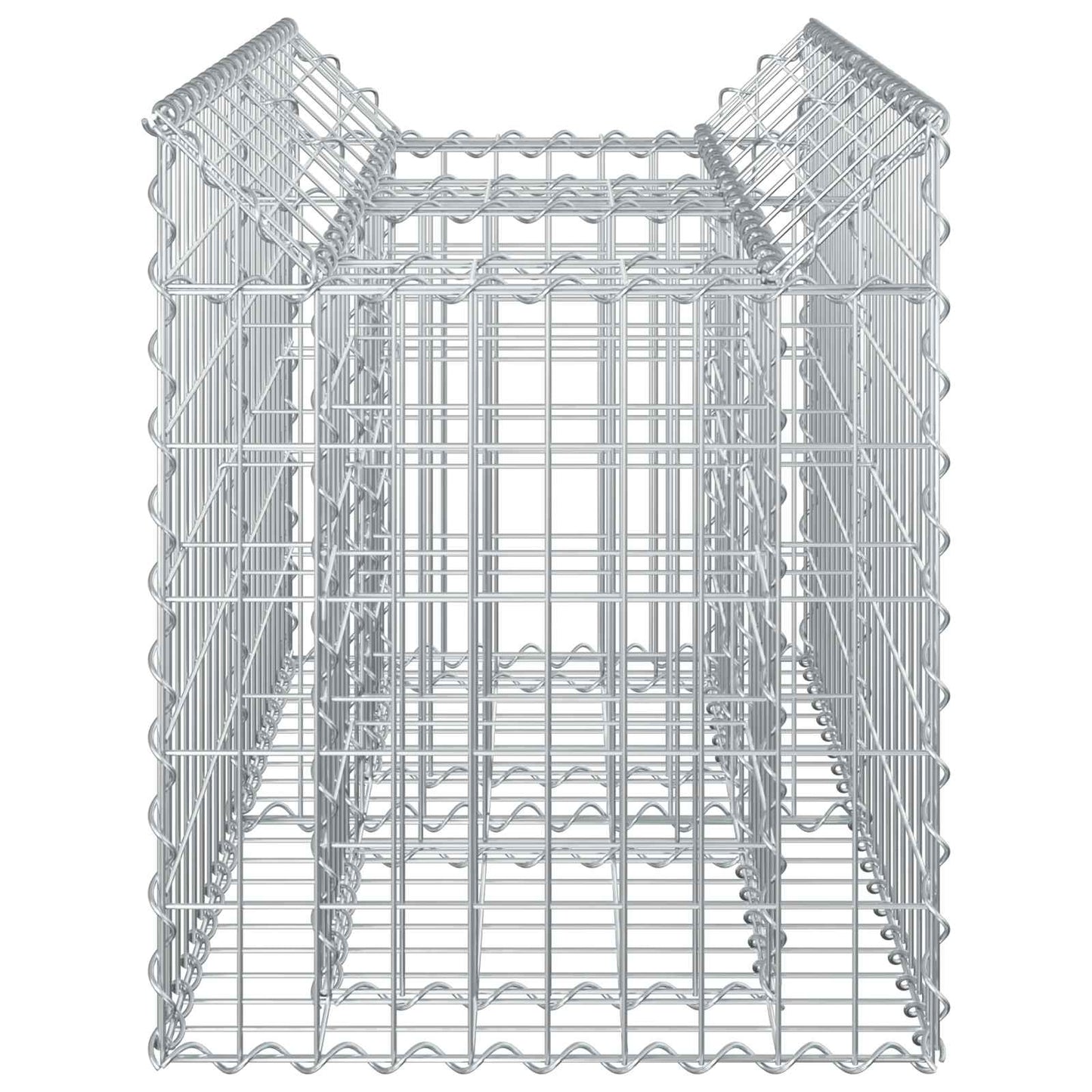 vidaXL Ανασηκωμένο κρεβάτι gabion Ασημί 100 x 50 x 60 εκ