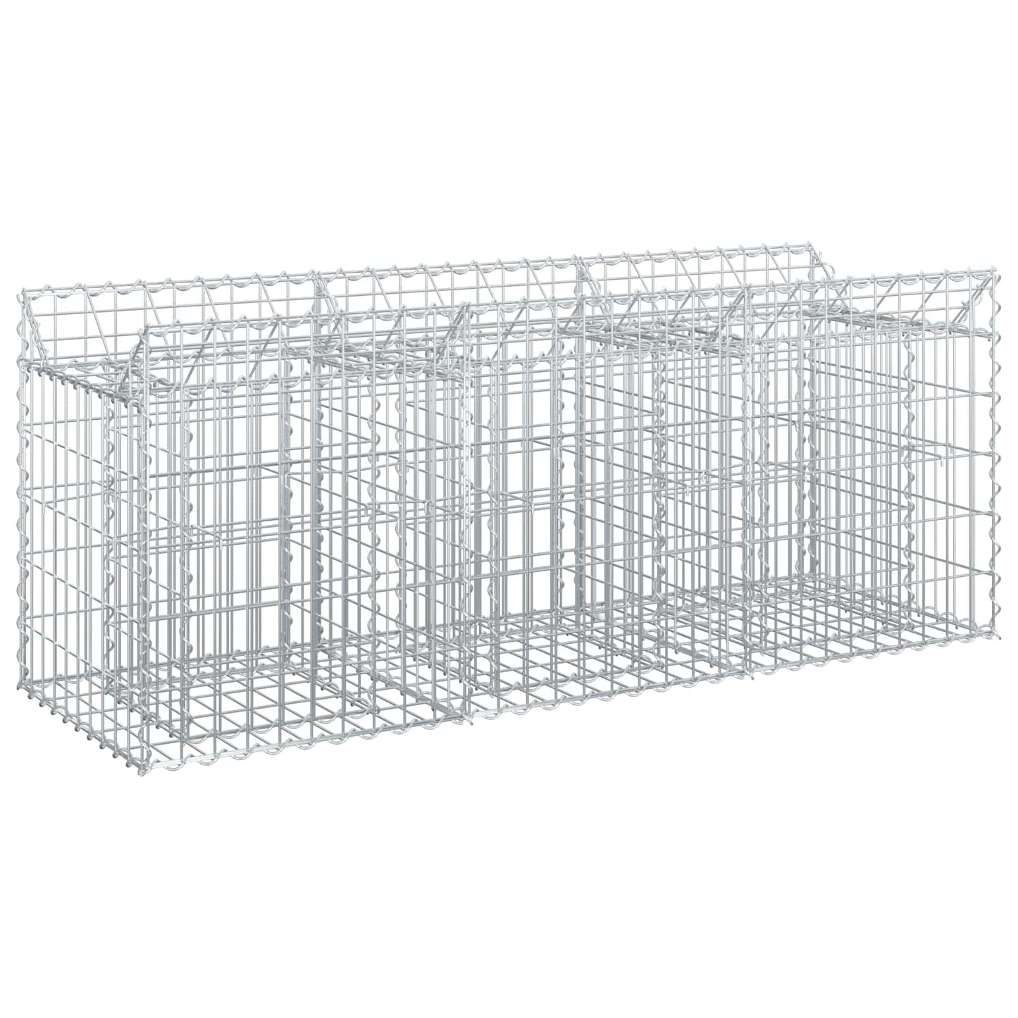 vidaXL Ανασηκωμένο κρεβάτι gabion Ασημί 150 x 50 x 60 εκ