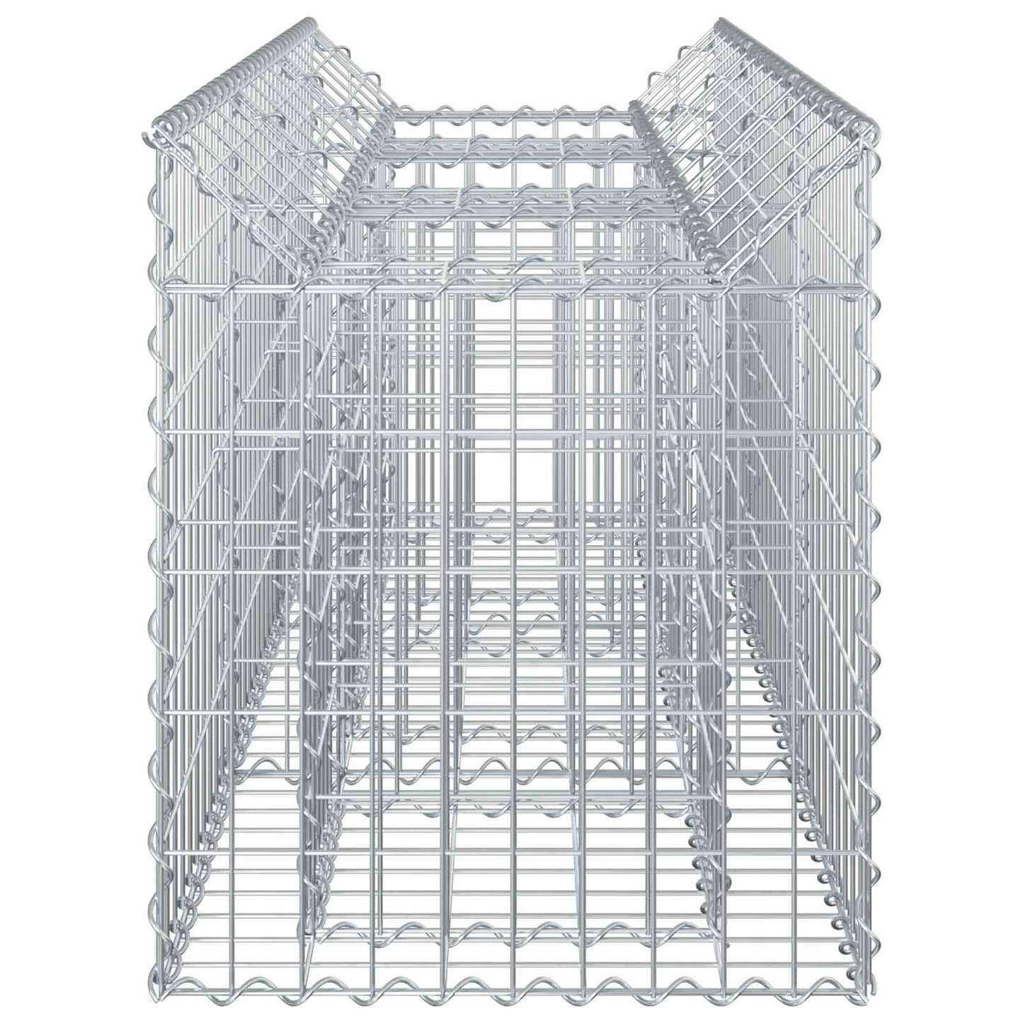 vidaXL Ανασηκωμένο κρεβάτι gabion Ασημί 150 x 50 x 60 εκ