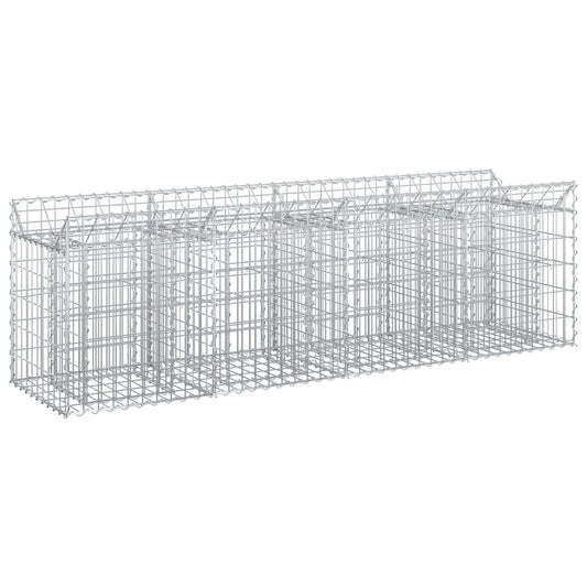 vidaXL Ανασηκωμένο κρεβάτι gabion Ασημί 200 x 50 x 60 cm
