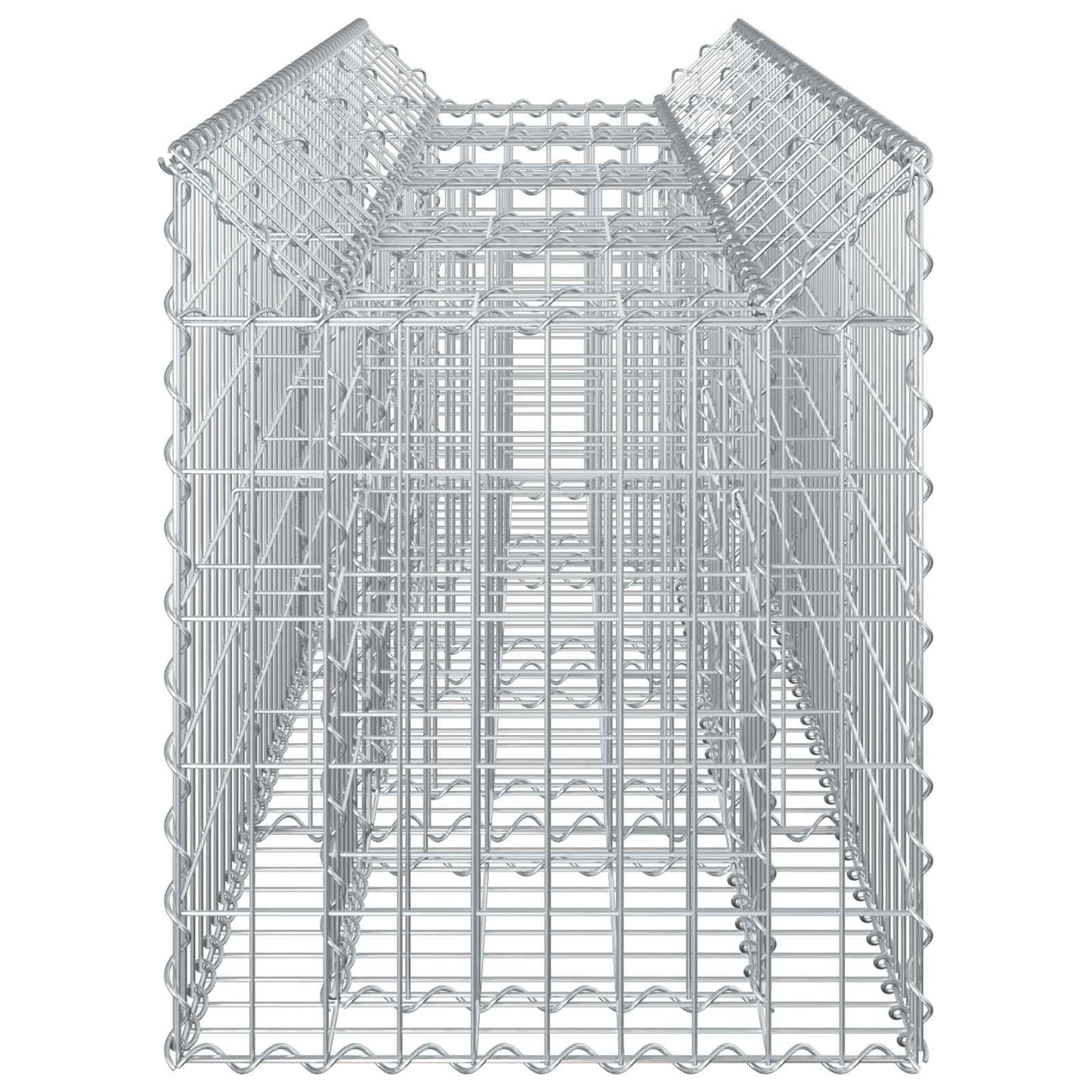 vidaXL Ανασηκωμένο κρεβάτι gabion Ασημί 200 x 50 x 60 cm