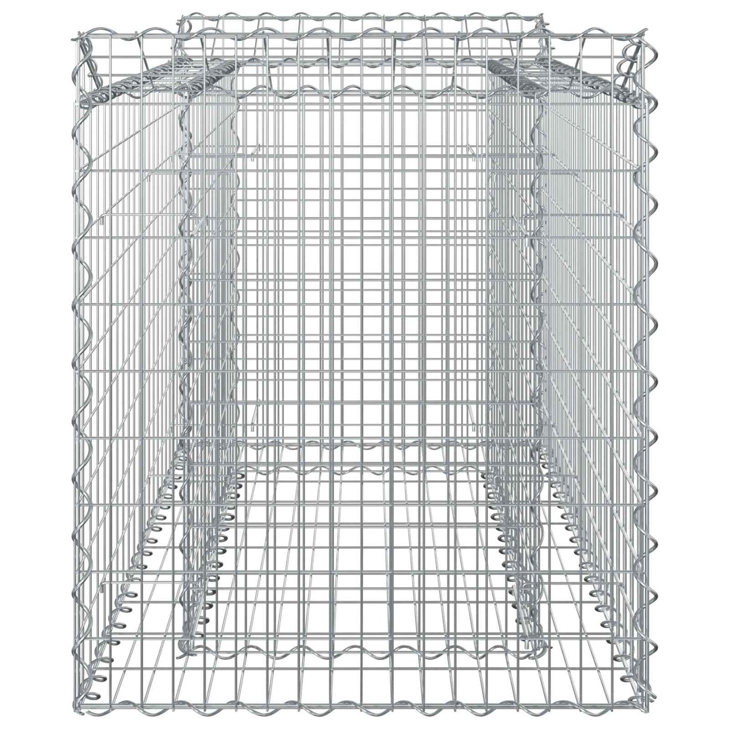vidaXL Ανασηκωμένο κρεβάτι gabion Ασημί 50 x 100 x 60 εκ
