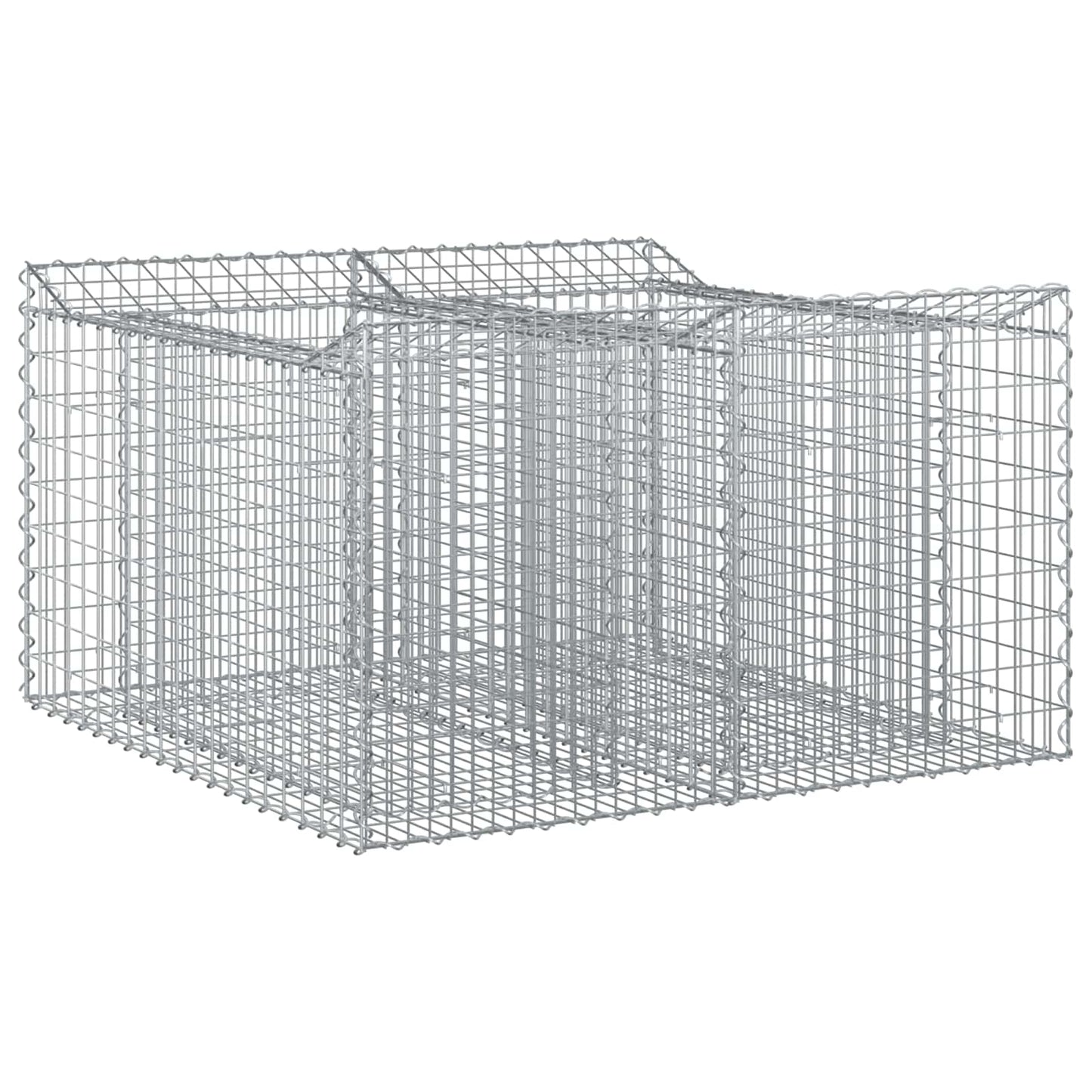 vidaXL Ανασηκωμένο κρεβάτι gabion Ασημί 100 x 100 x 60 εκ.
