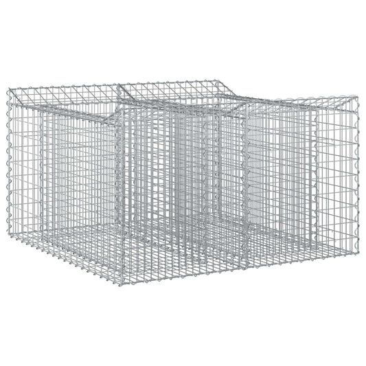 vidaXL Ανασηκωμένο κρεβάτι gabion Ασημί 100 x 100 x 60 εκ.