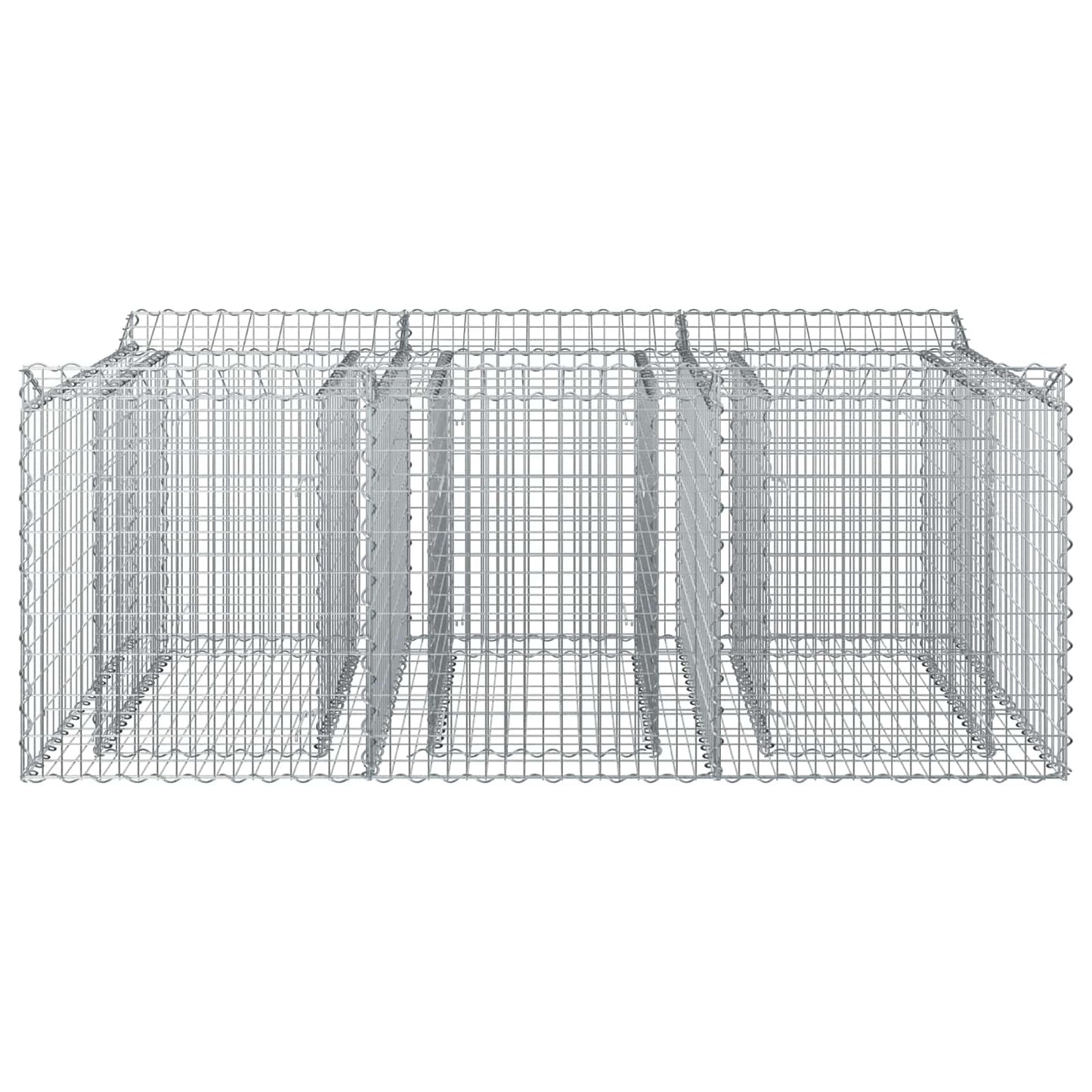 vidaXL Ανασηκωμένο κρεβάτι gabion Ασημί 150 x 100 x 60 εκ