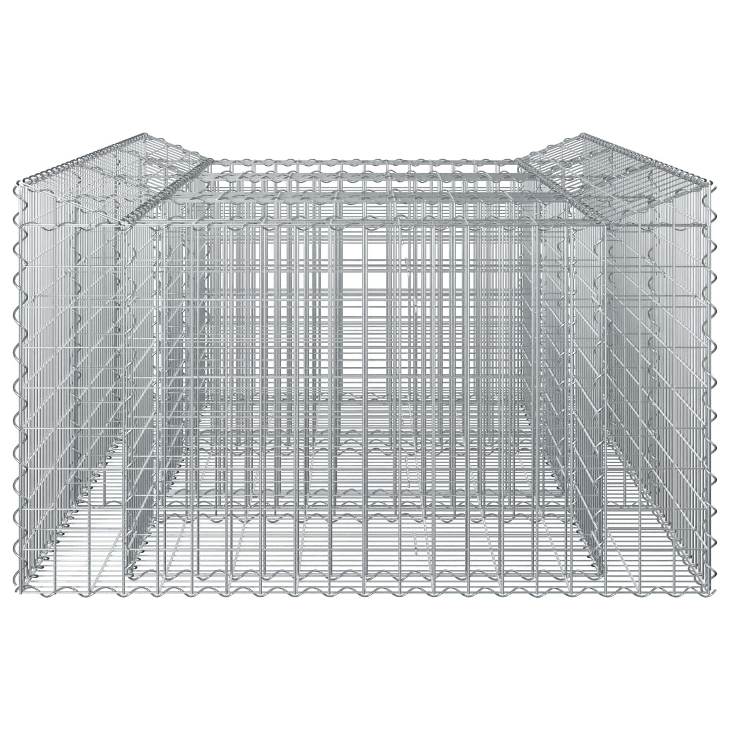 vidaXL Ανασηκωμένο κρεβάτι gabion Ασημί 150 x 100 x 60 εκ